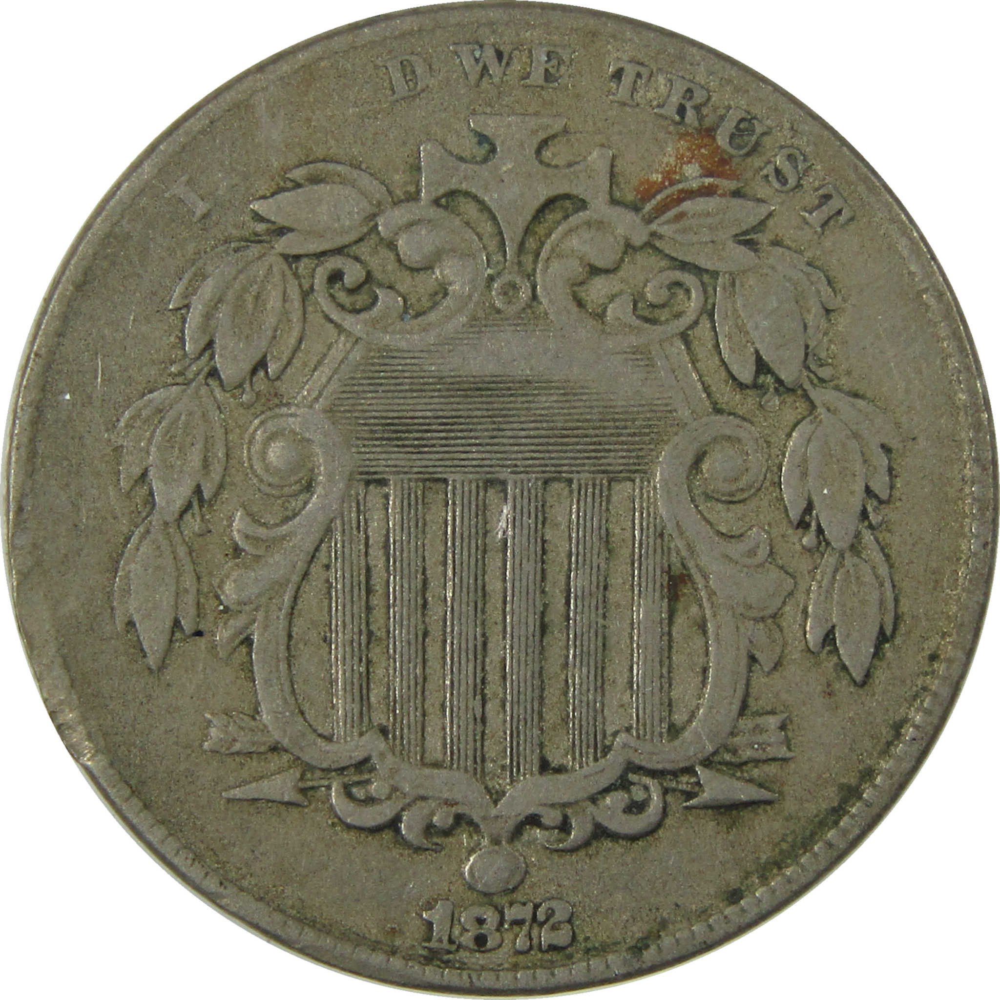 1872 Shield Nickel VF Very Fine 5c Coin Collectible SKU:I28246