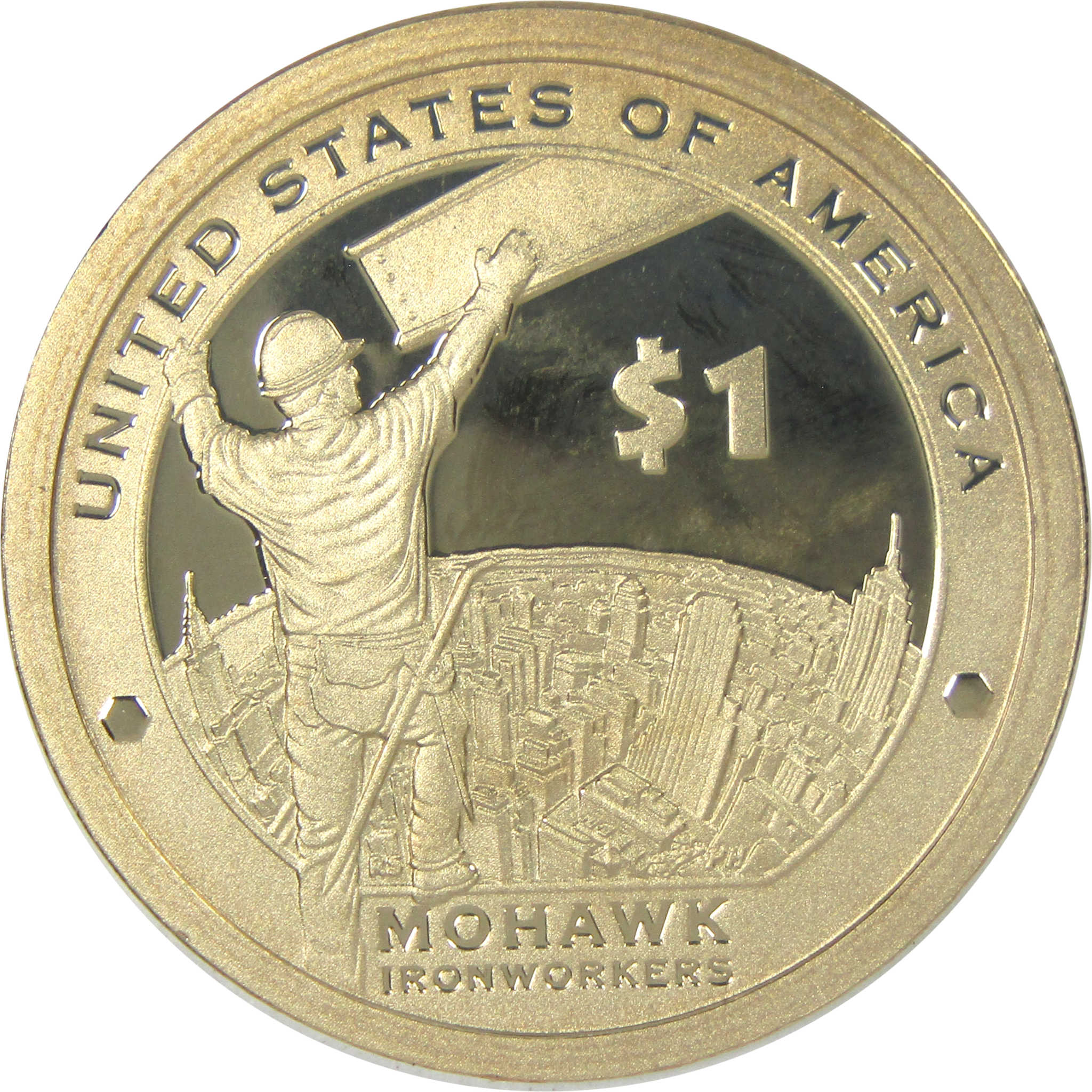 2015 S Mohawk Ironworkers Native American Dollar Choice Proof $1 Coin