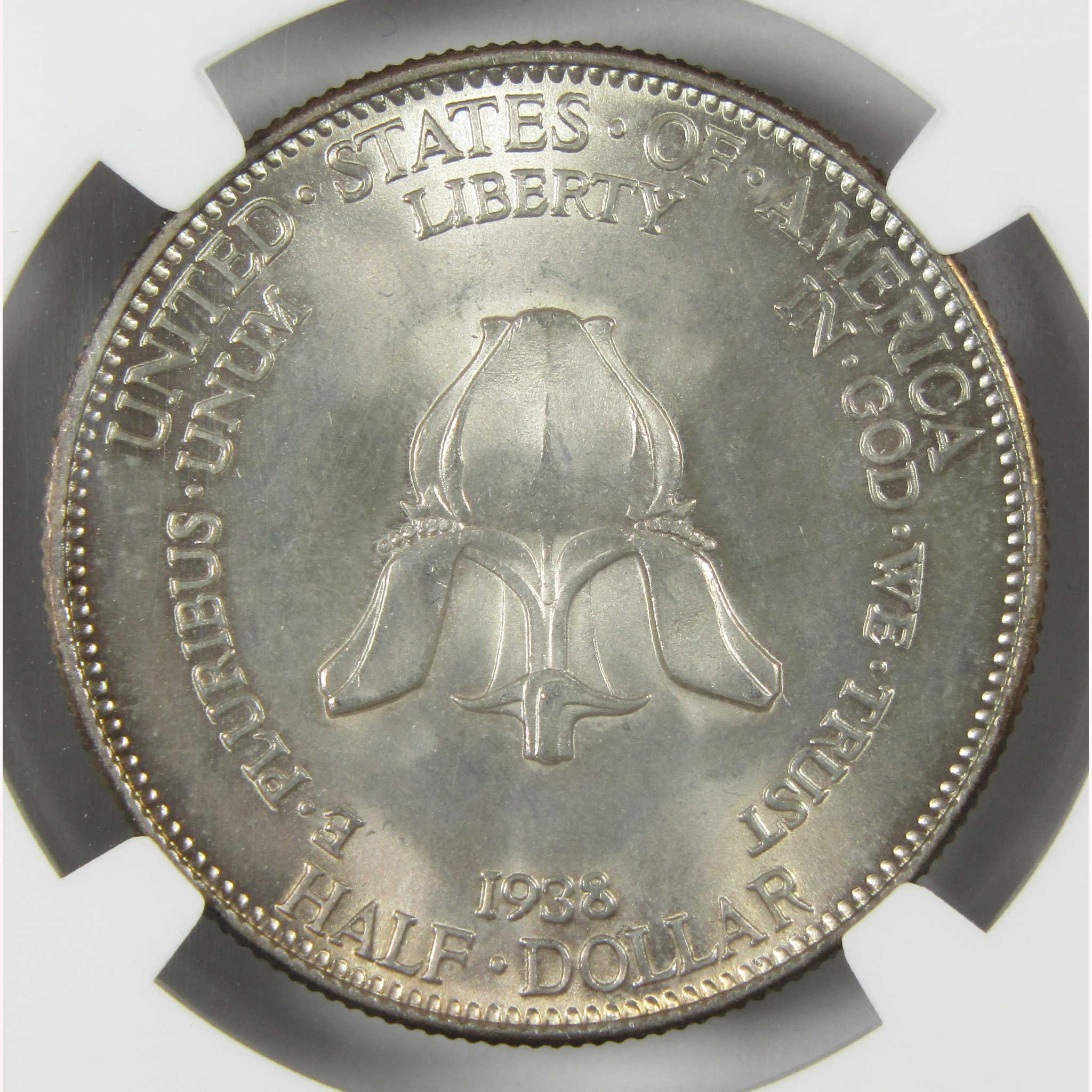 1938 New Rochelle New York Commemorative Silver Half Dollar MS 64 NGC