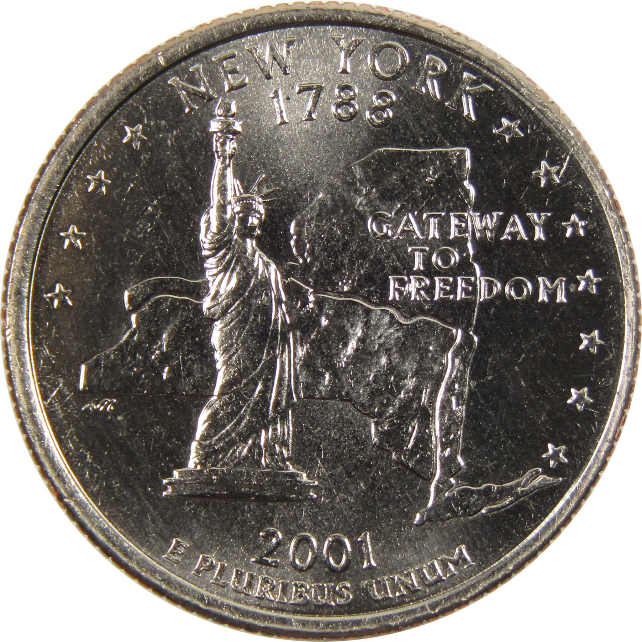 2001 D New York State Quarter BU Uncirculated Clad 25c Coin