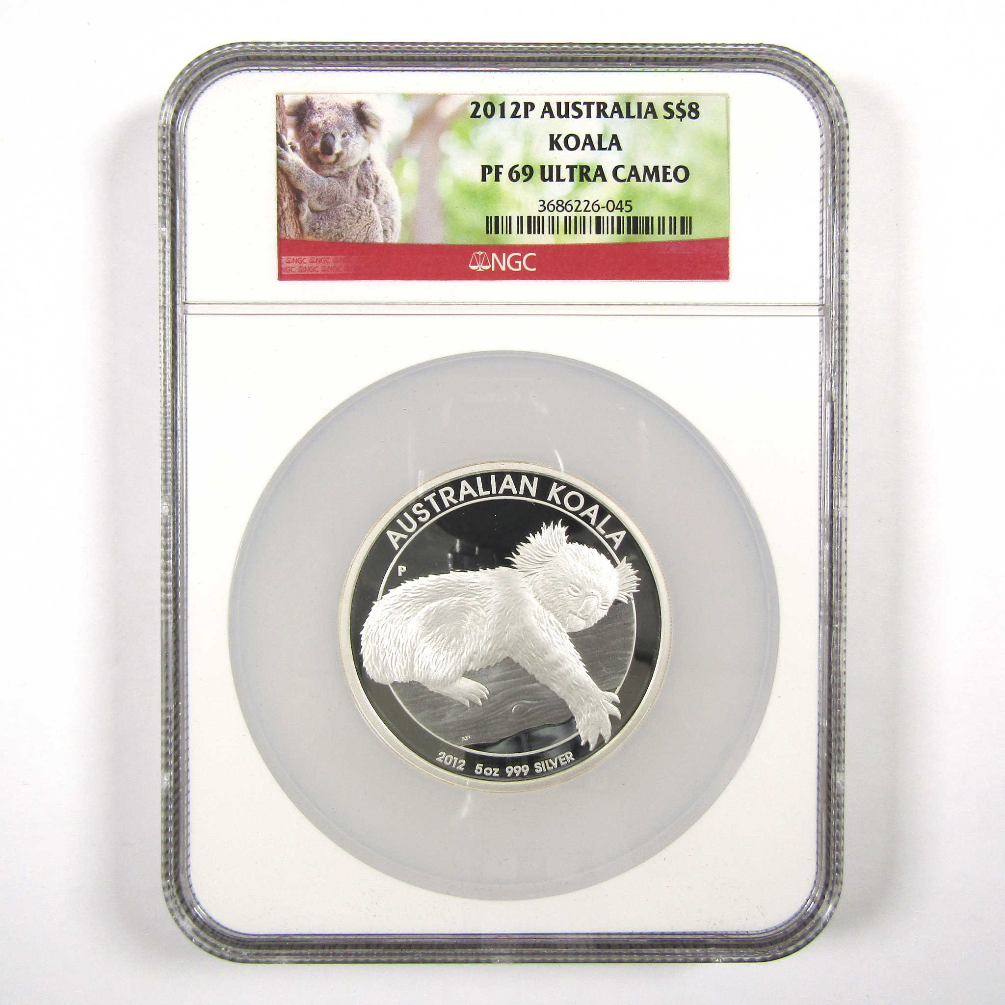 2012 P Australian Koala Dollar PF 69 NGC 5 oz .999 Silver SKU:CPC5975