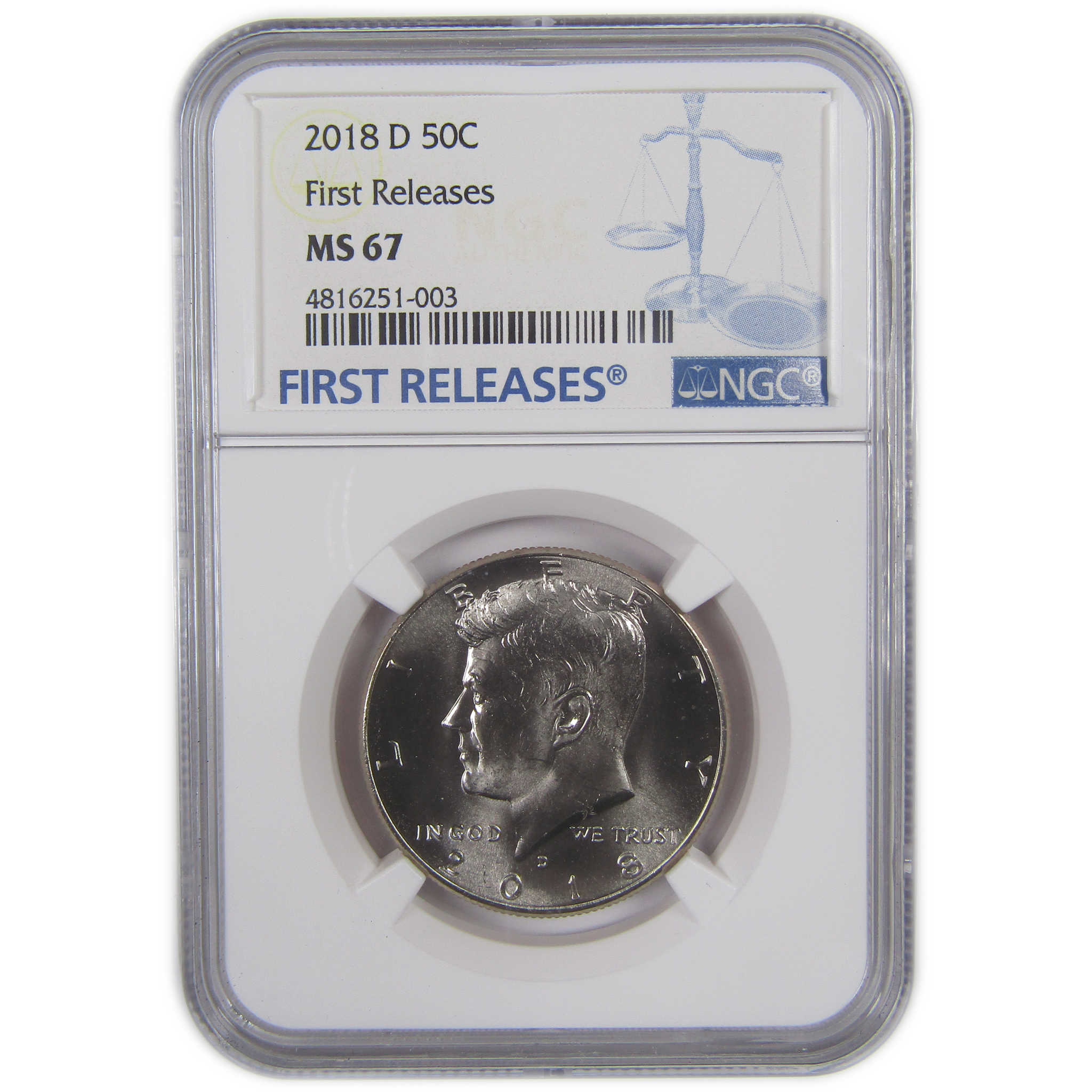 2018 D Kennedy Half Dollar MS 67 NGC Clad First Releases SKU:CPC9763