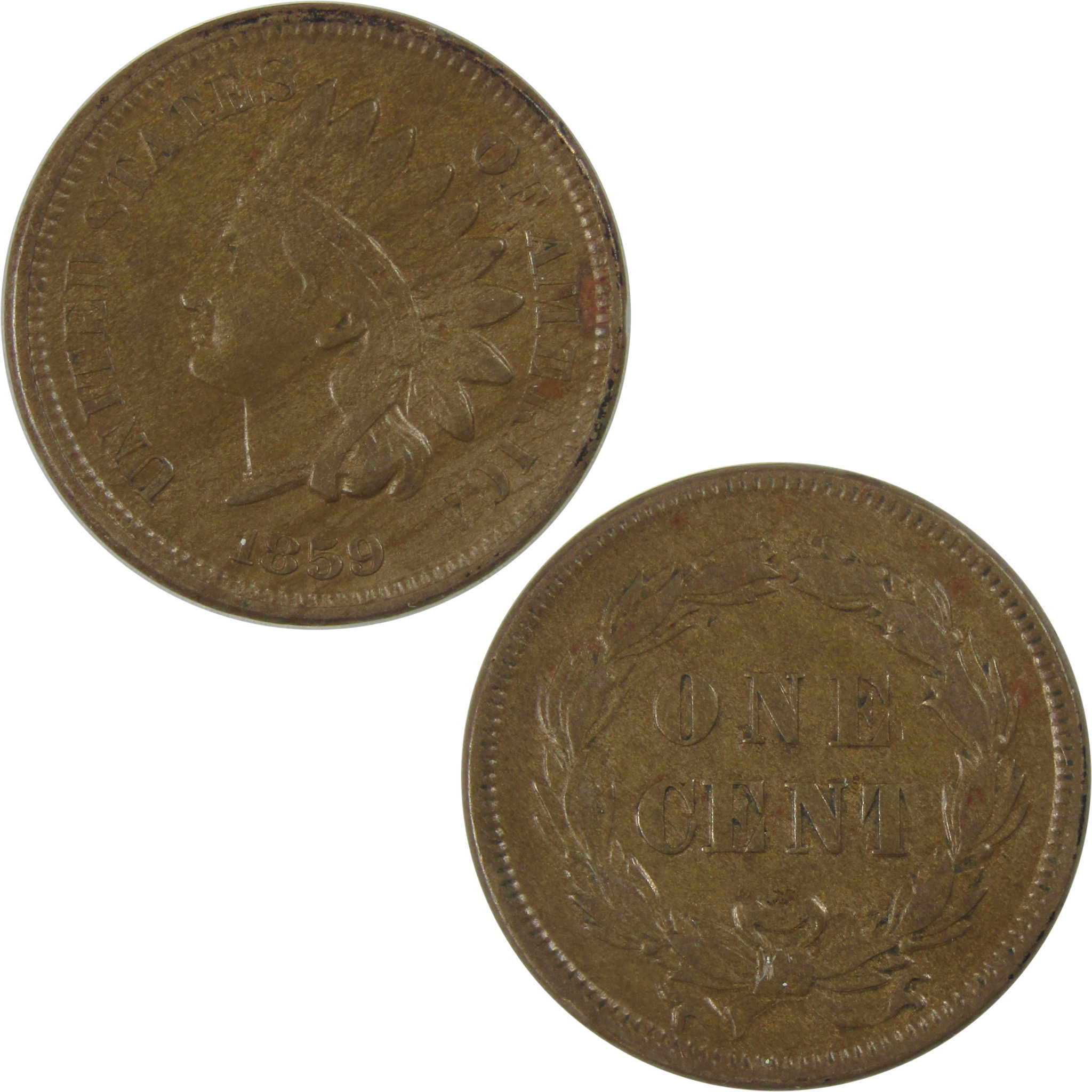 1859 Indian Head Cent XF EF Extremely Fine Details Penny SKU:I19141