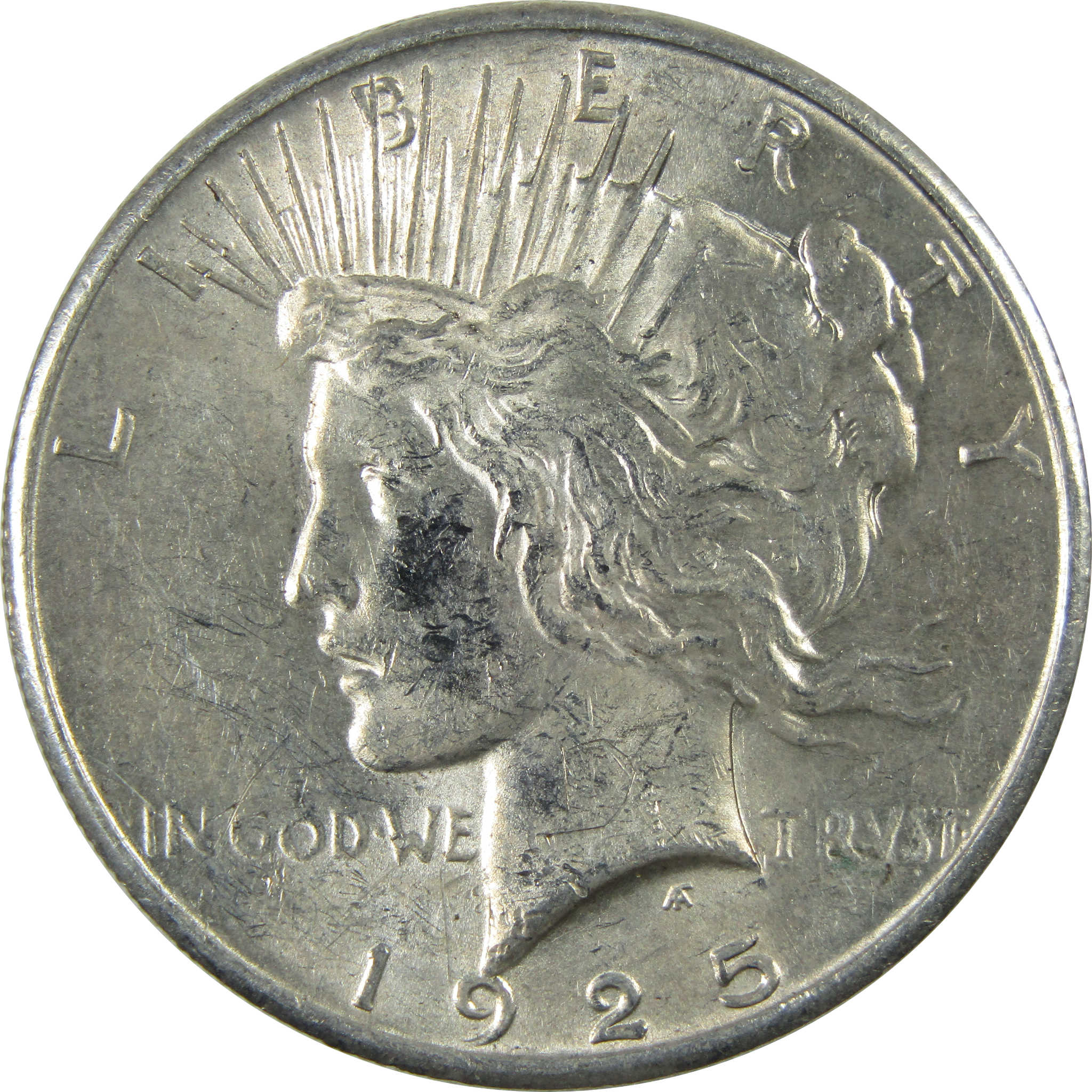 1925 Peace Dollar AU About Uncirculated Silver $1 Coin SKU:I15098