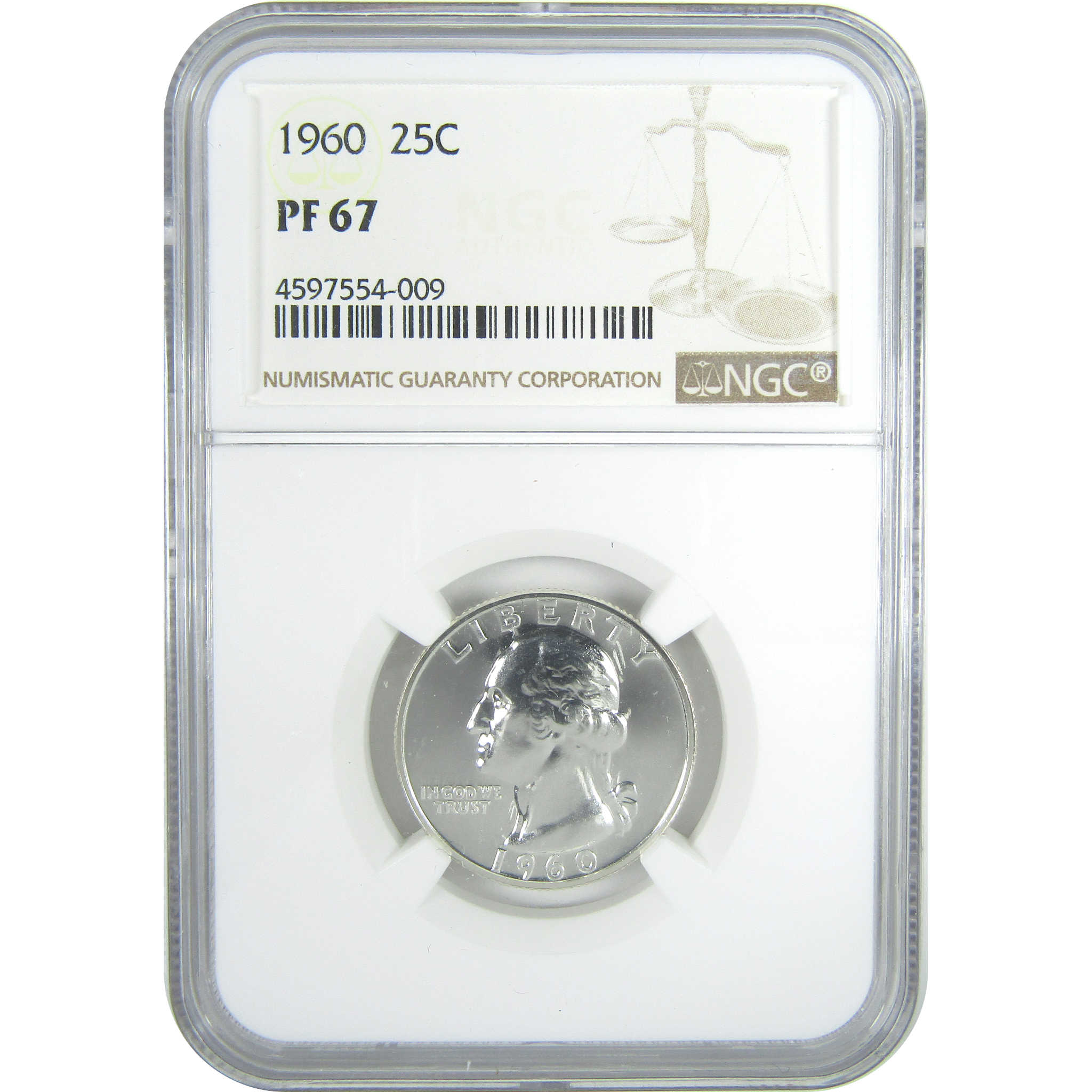 1960 Washington Quarter PF 67 NGC Silver Proof 25c Coin SKU:CPC9632