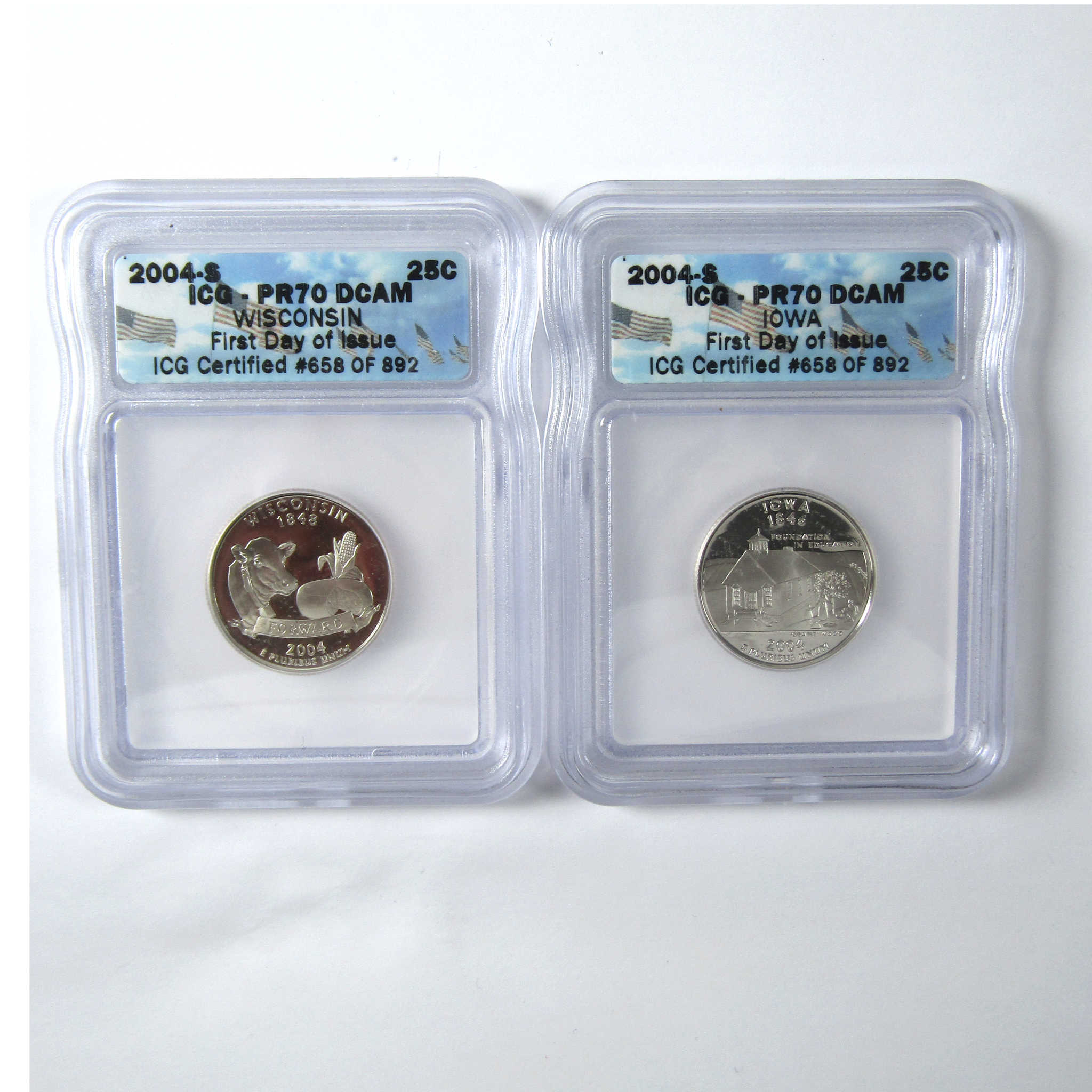 2004 S State 25c 5 Piece Set PR 70 DCAM ICG Clad First Day SKU:CPC6633