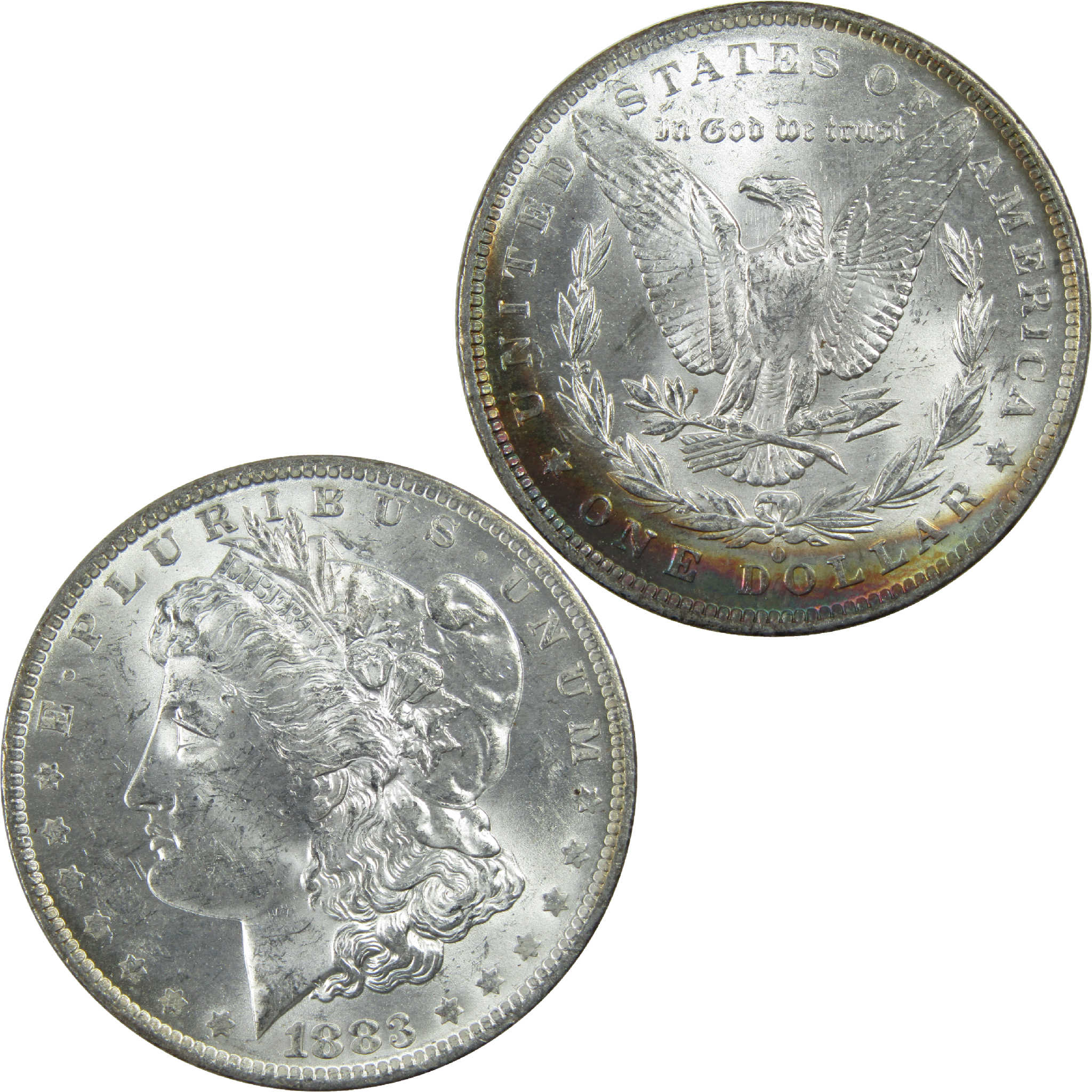 1883 O Morgan Dollar Uncirculated Silver $1 Coin Toned SKU:I13205