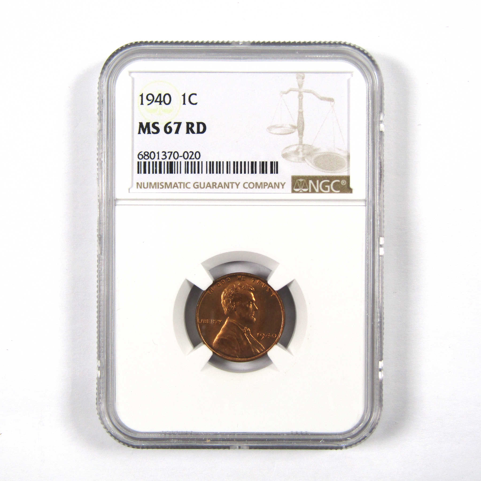 1940 Lincoln Wheat Cent MS 67 RD NGC Penny 1c Uncirculated SKU:I9716
