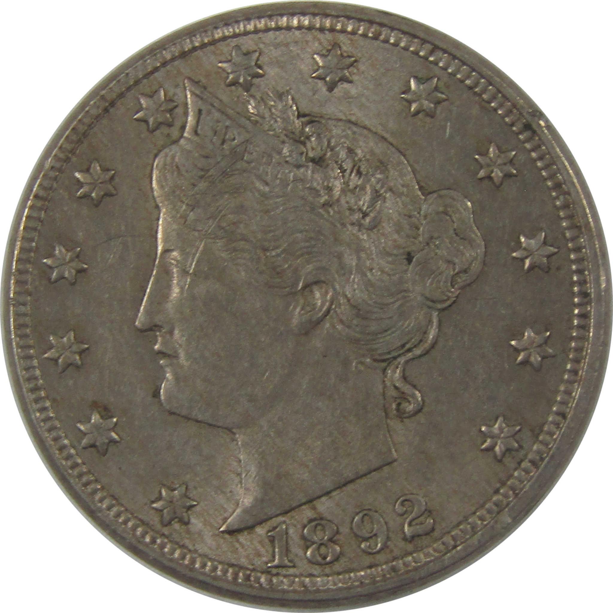 1892 Liberty Head V Nickel CH AU Choice About Uncirculated SKU:I23961