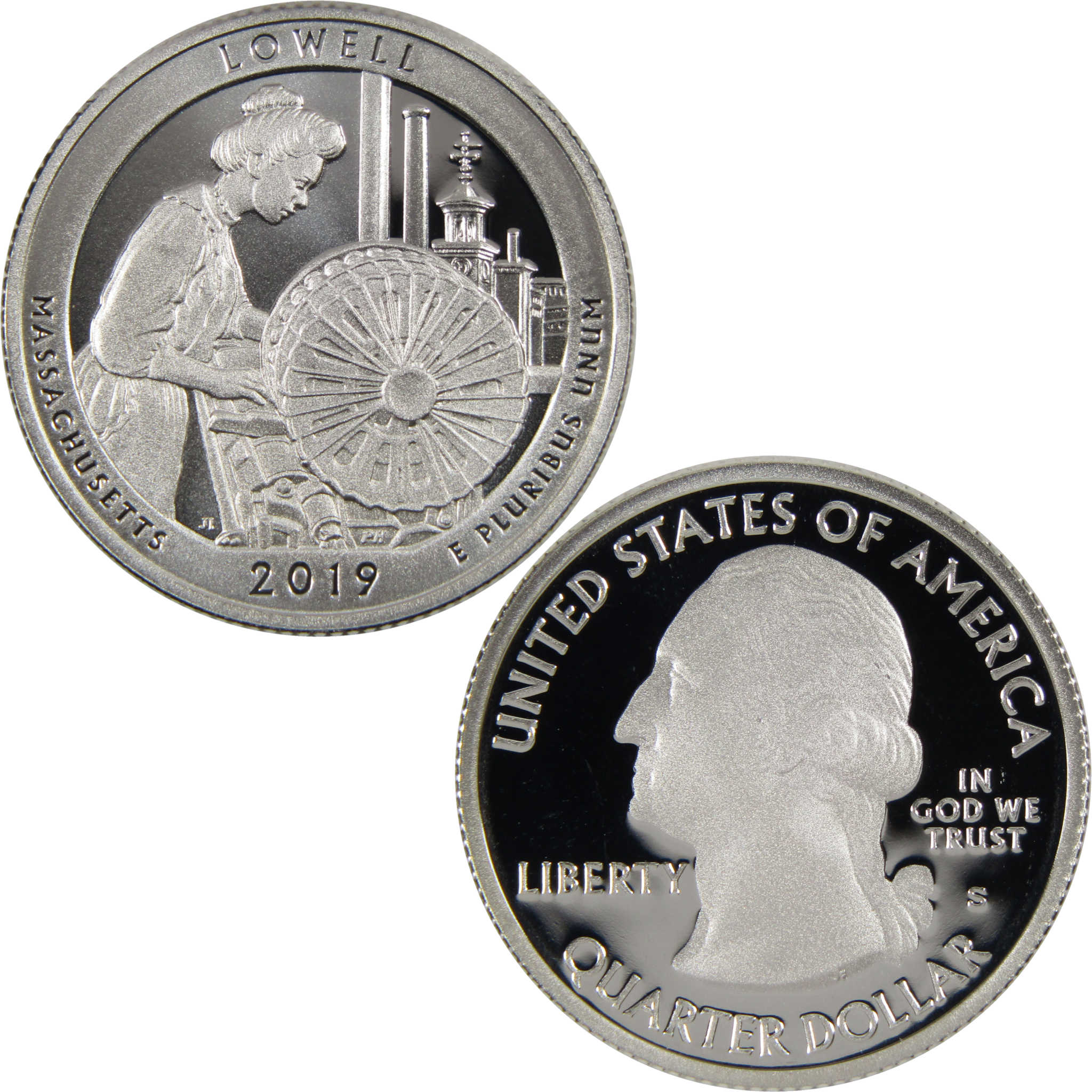 2019 S Lowell NHP National Park Quarter .999 Silver 25c Proof Coin