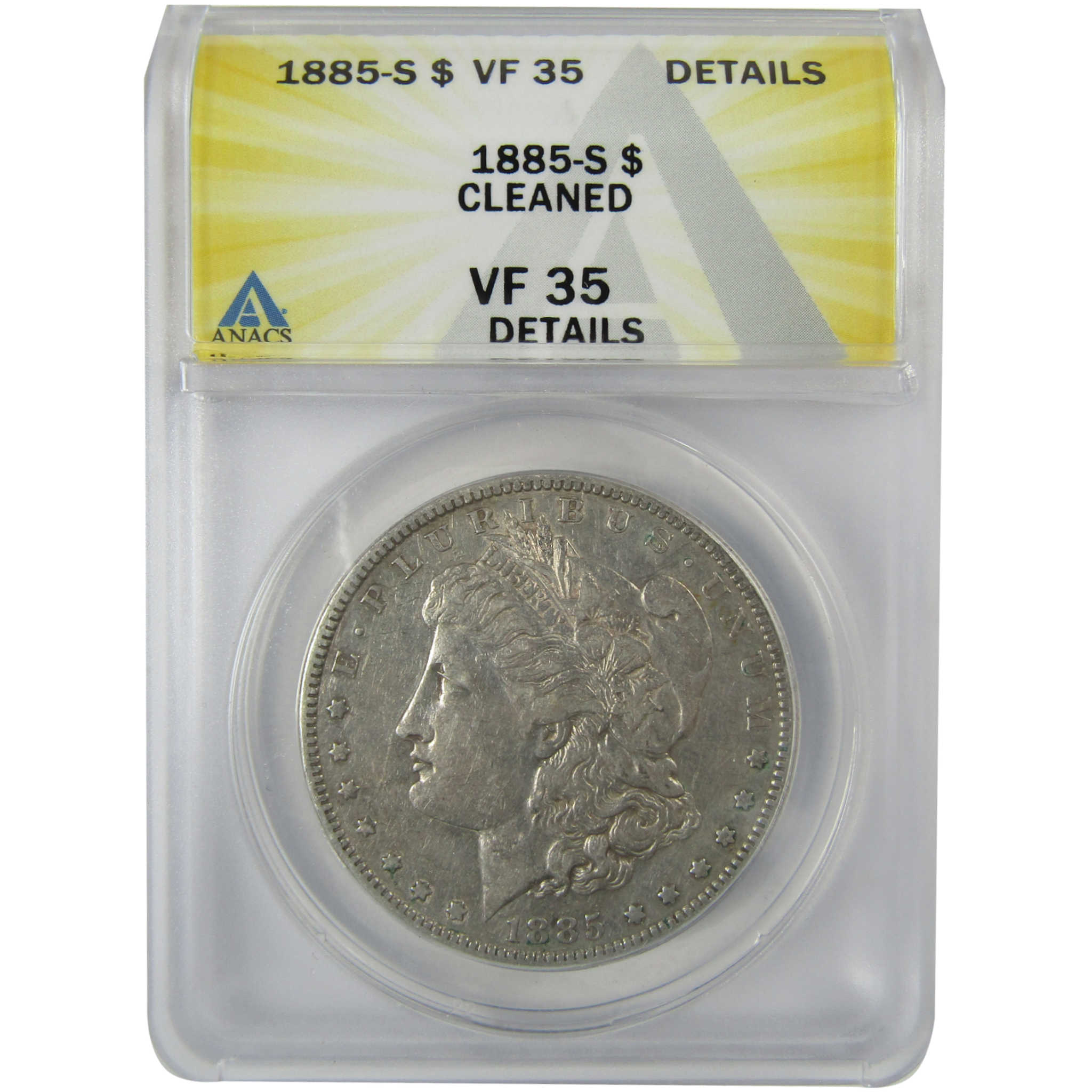 1885 S Morgan Silver Dollar VF 35 Details ANACS $1 Coin SKU:CP835 - Morgan coin - Morgan silver dollar - Morgan silver dollar for sale - Profile Coins &amp; Collectibles