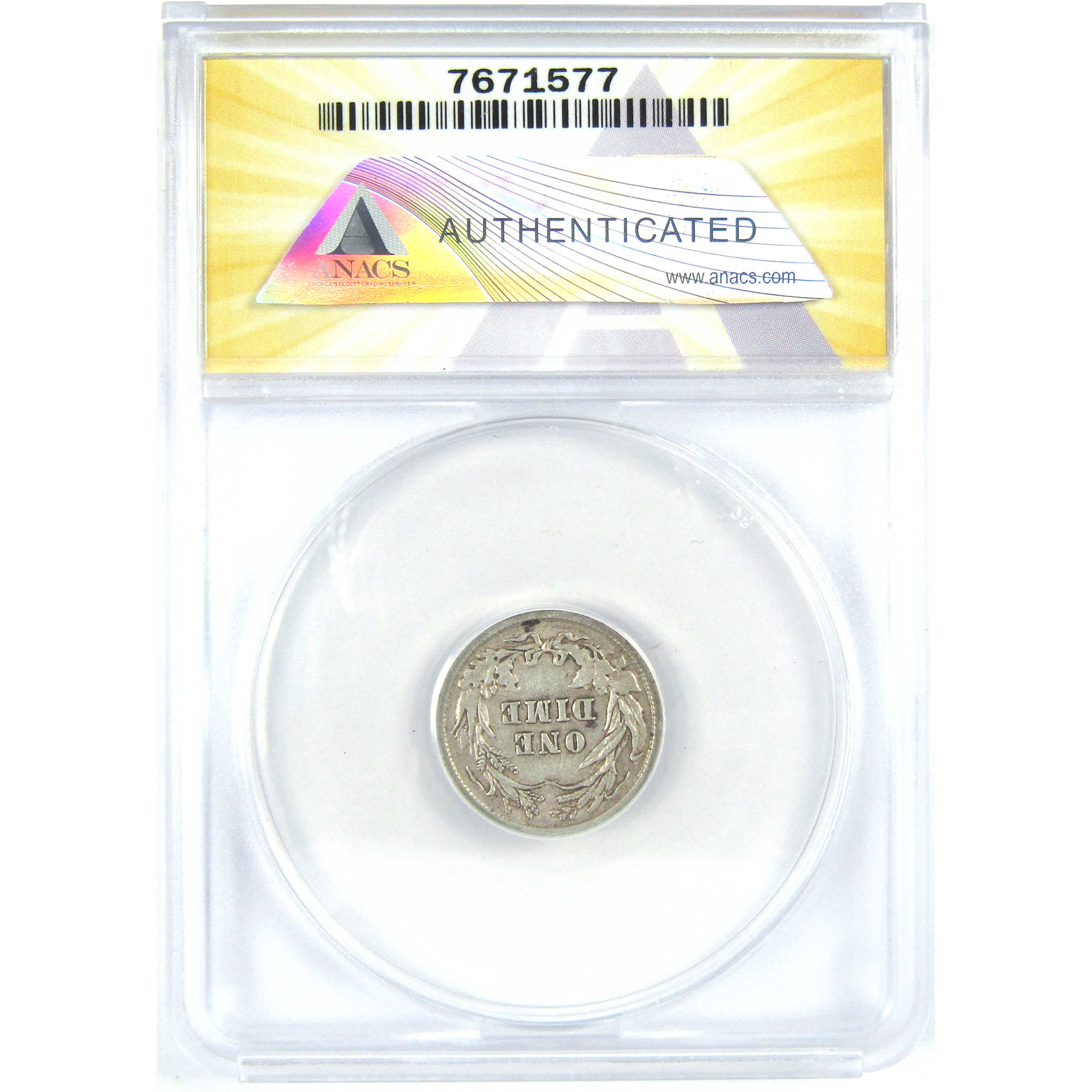 1905 Barber Dime EF 45 ANACS Silver 10c Coin SKU:I16305