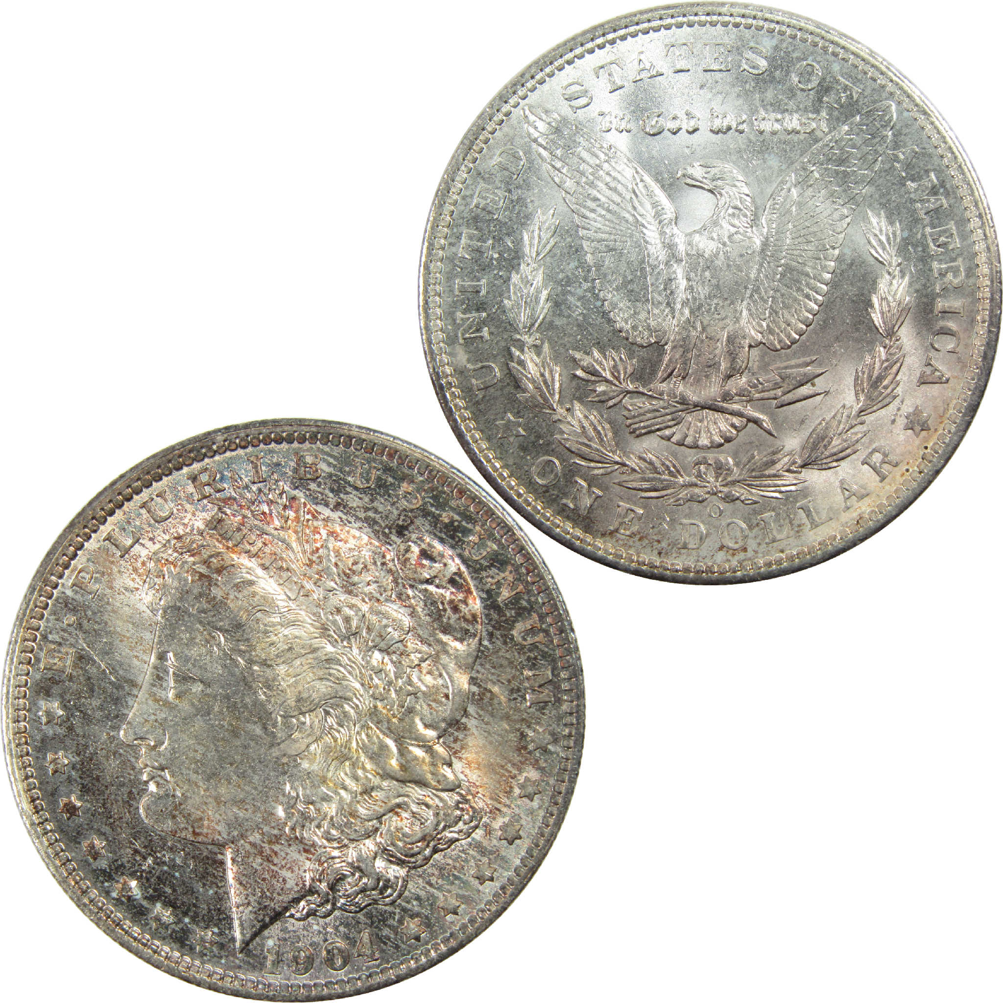 1904 O Morgan Dollar Uncirculated Silver $1 Coin Toned SKU:I13203