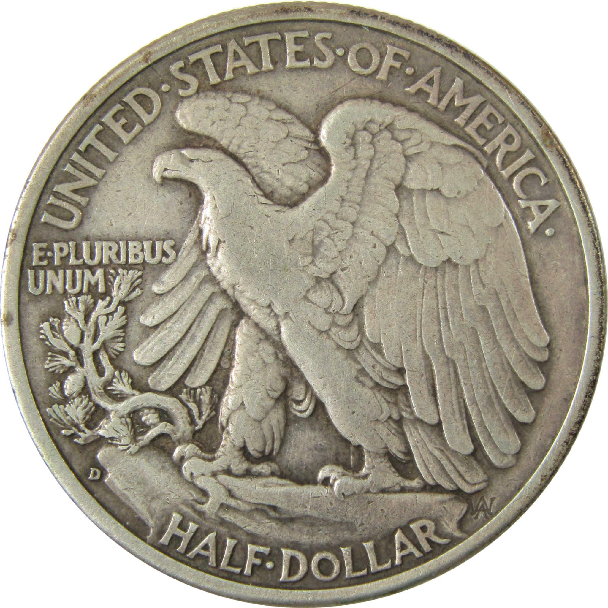 1938 D Liberty Walking Silver 50c VF Very Fine Details SKU:CP1459