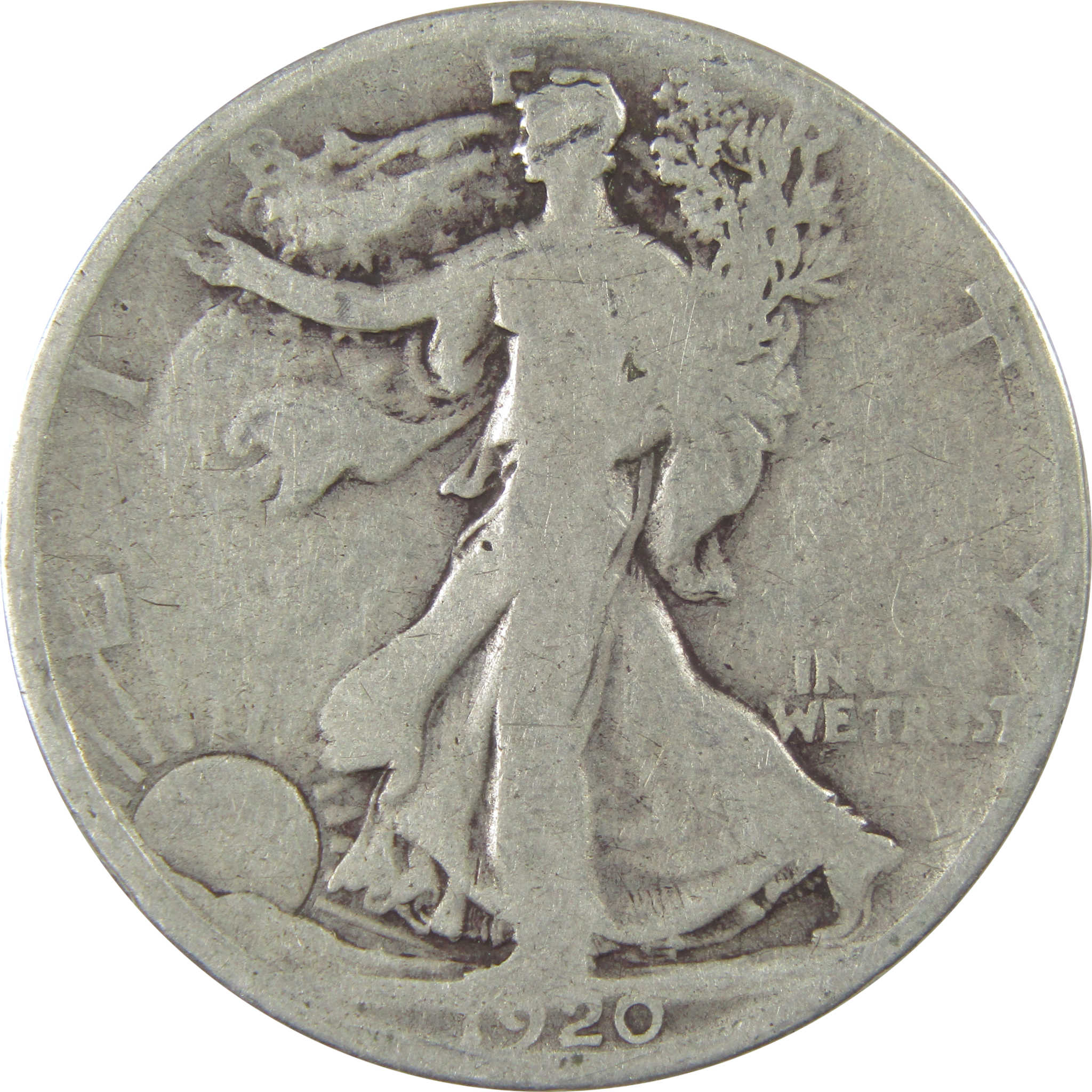 1920 S Liberty Walking Silver Half Dollar AG About Good SKU:I24148