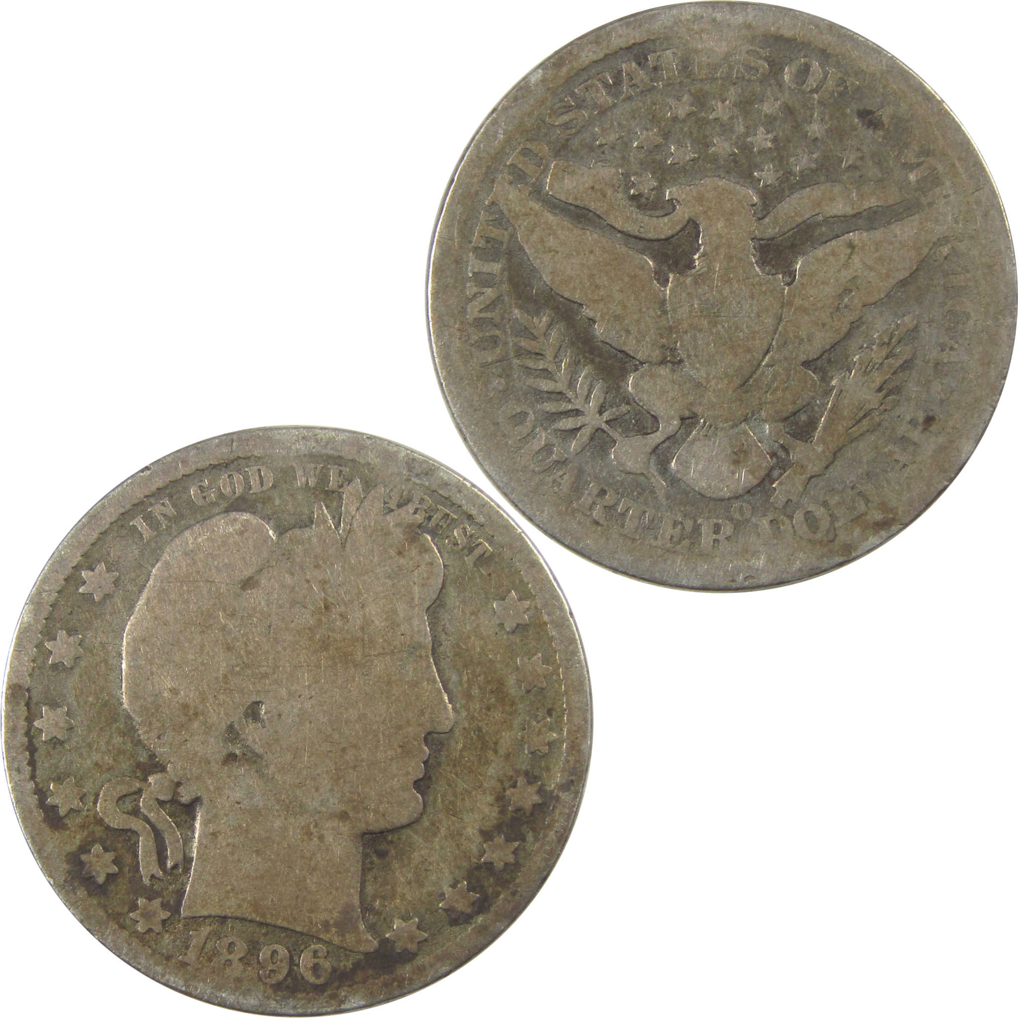 1896 O Barber Quarter AG About Good Silver 25c Coin SKU:I21886