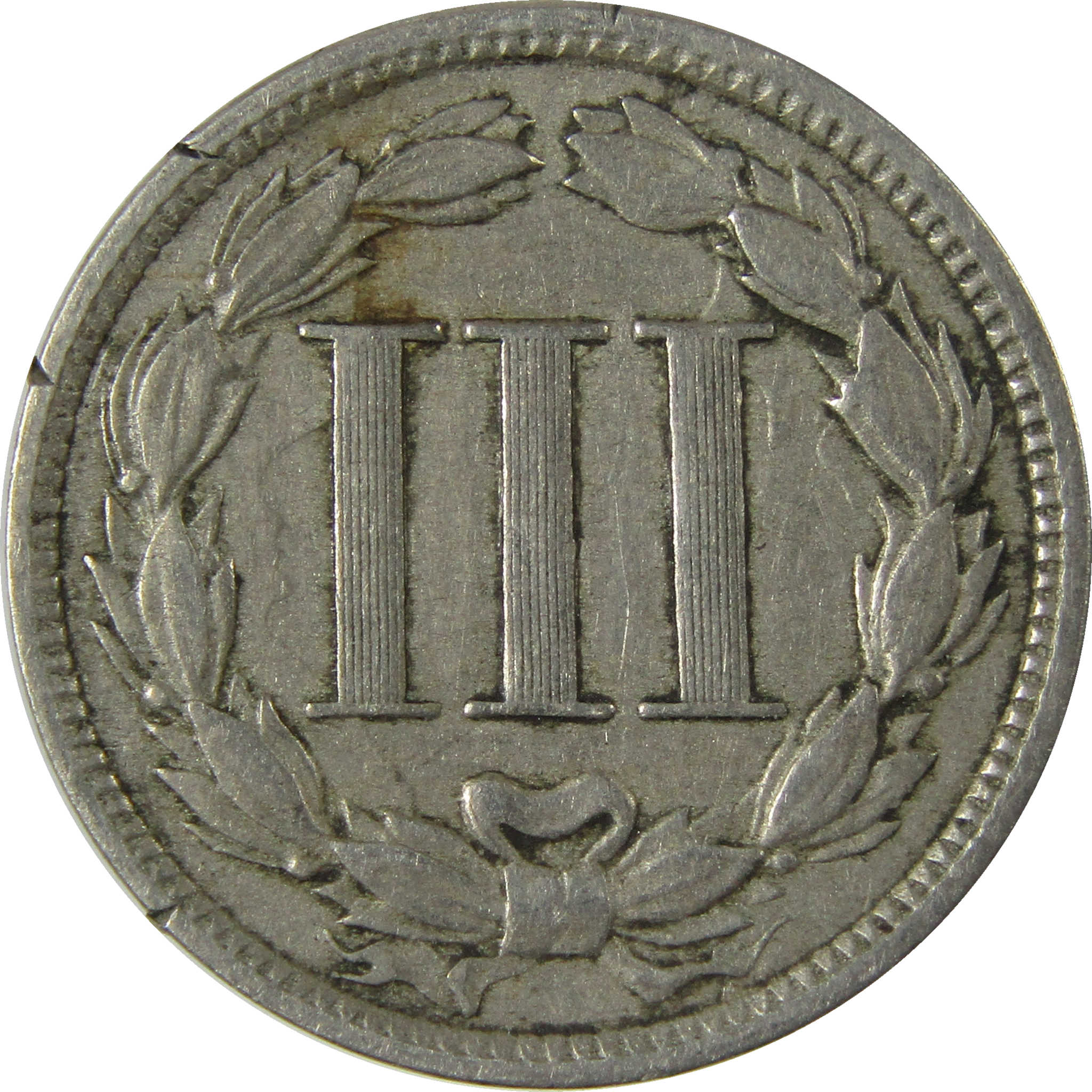 1867 Nickel Three Cent Piece VG Very Good 3c Coin SKU:I28242