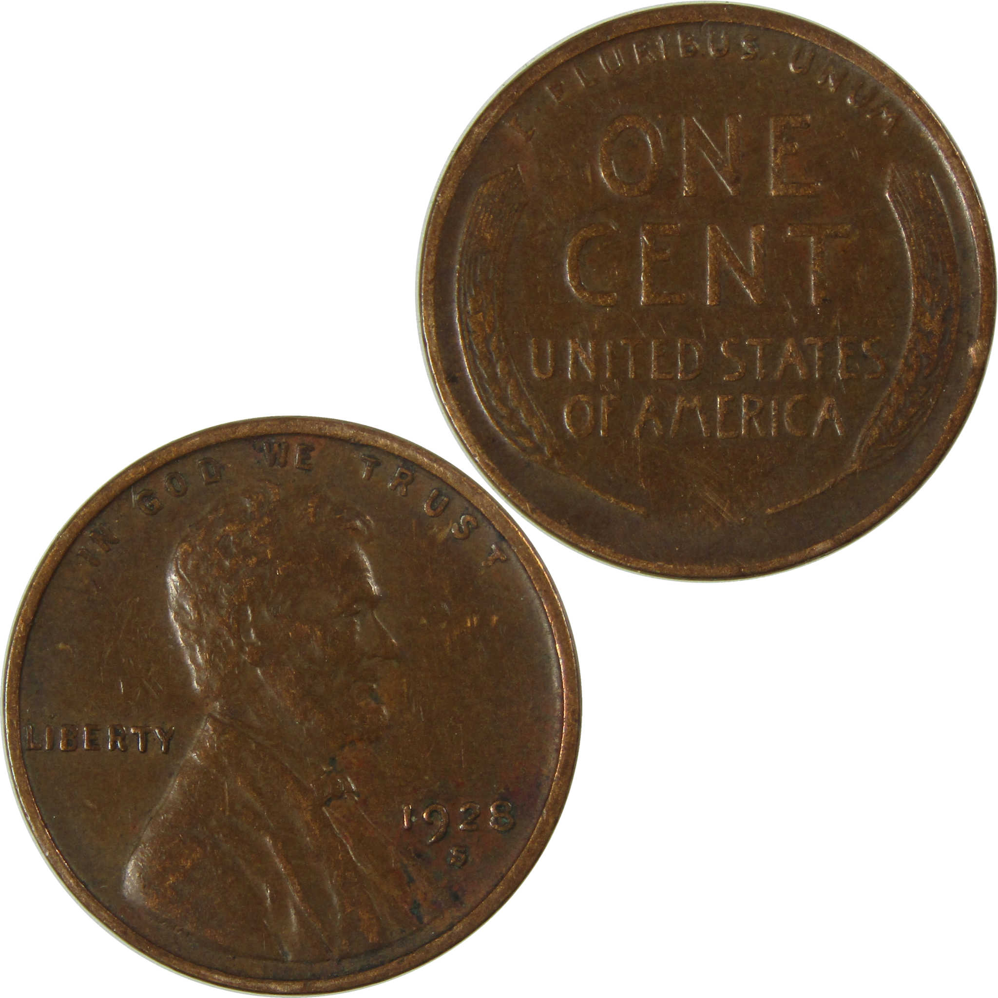 1928 S Lincoln Wheat Cent VF Very Fine Penny 1c Coin SKU:I26686