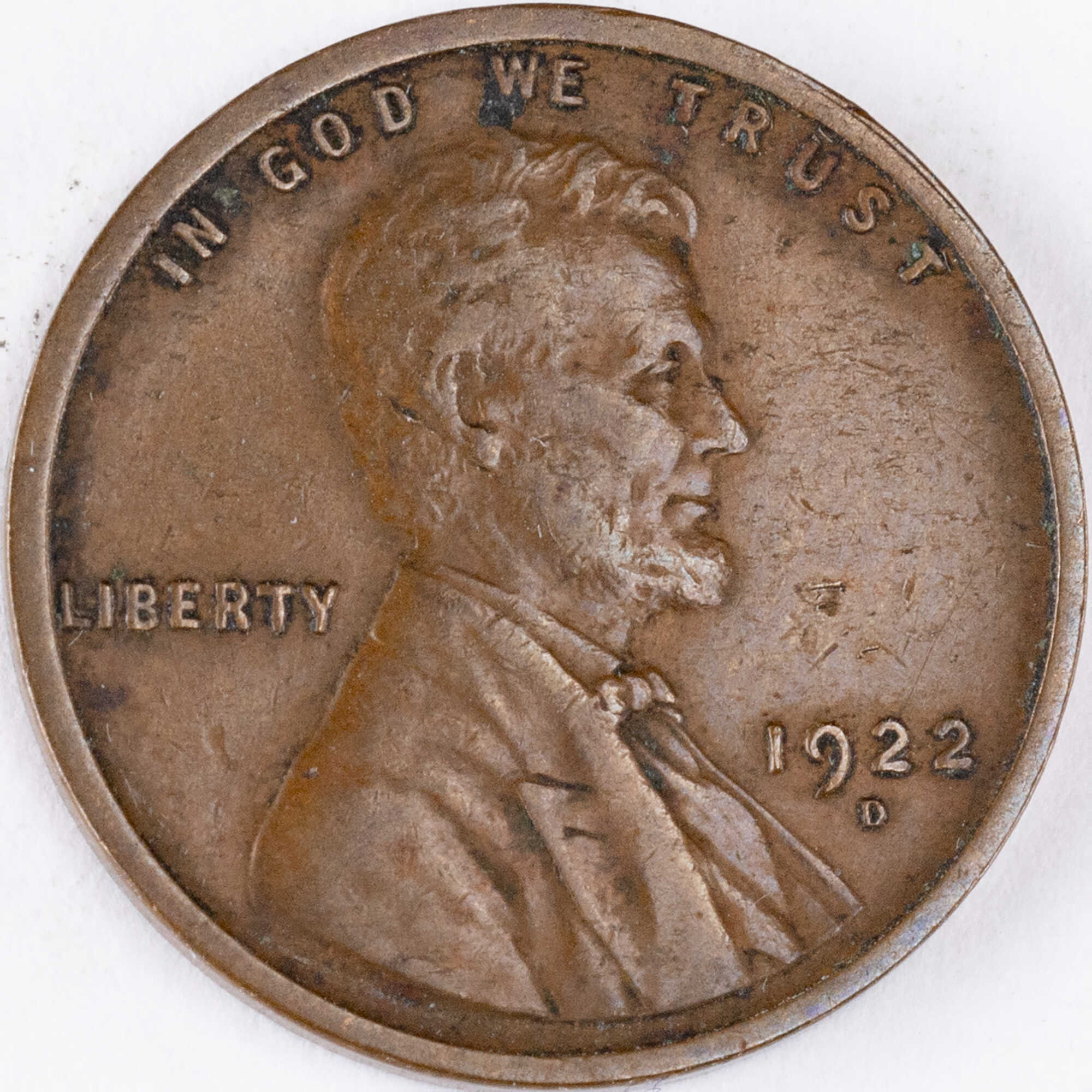 1922 D Lincoln Wheat Cent VF Very Fine Penny 1c Coin SKU:CPC12636