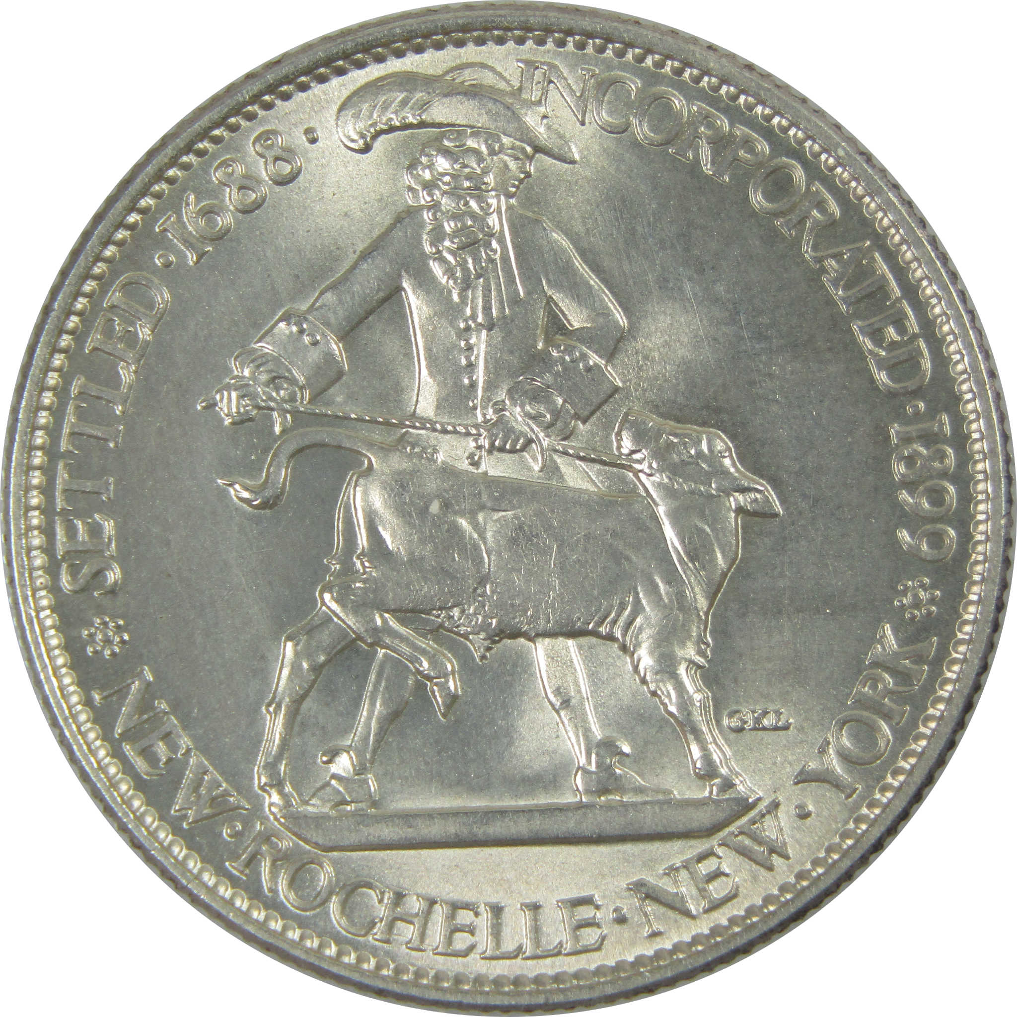 New Rochelle Commemorative Half Dollar 1938 AU About Uncirculated