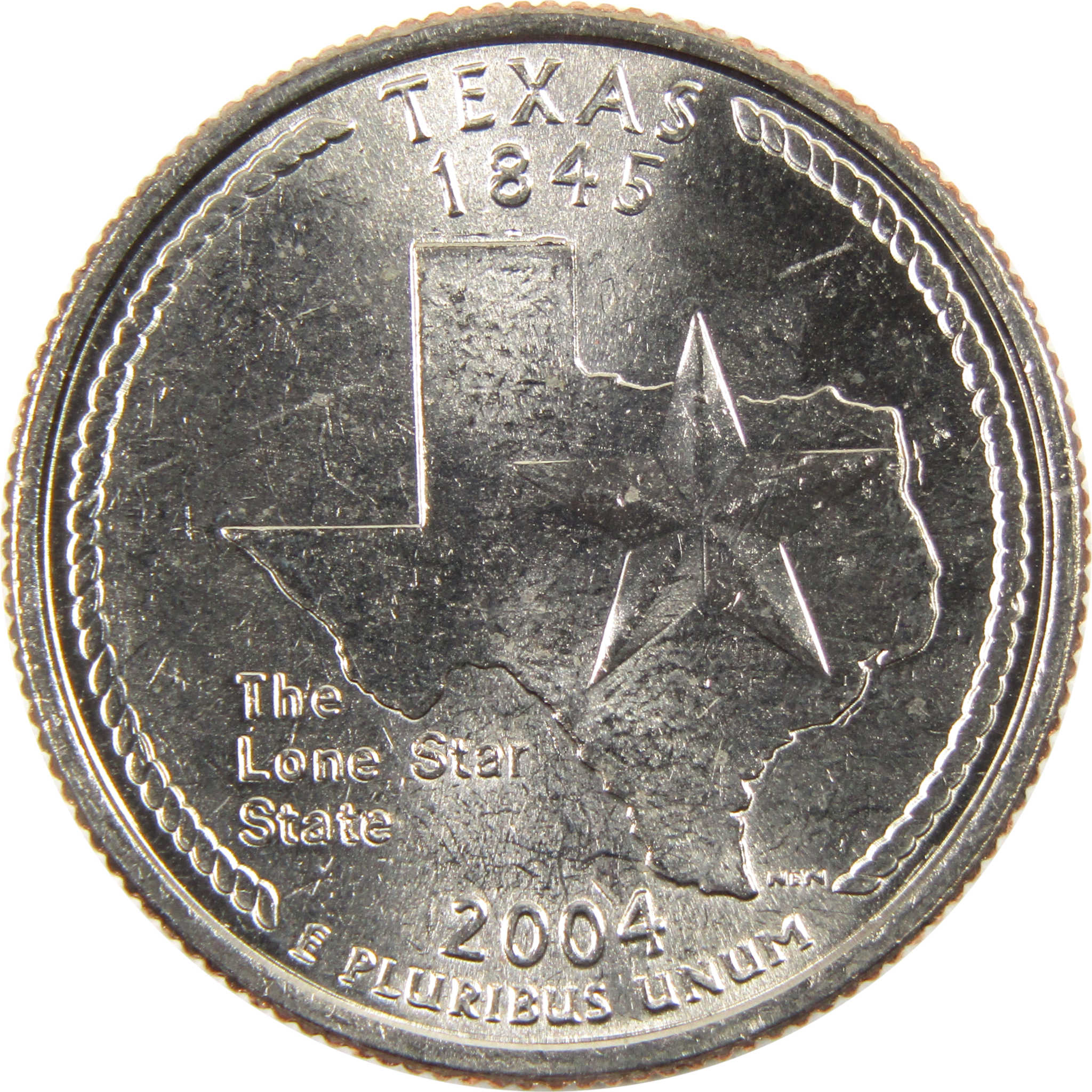 2004 P Texas State Quarter BU Uncirculated Clad 25c Coin