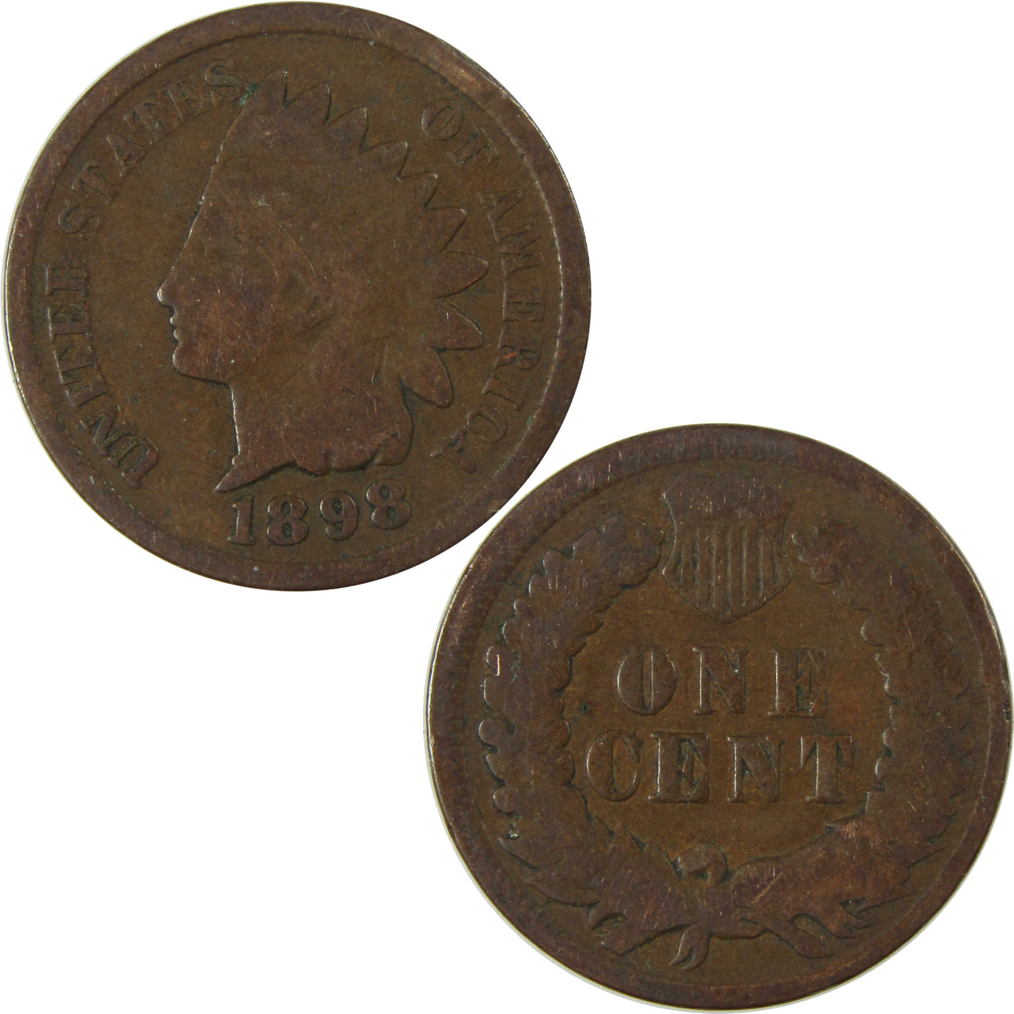 1898 Indian Head Cent G Good Penny 1c Coin SKU:I26986