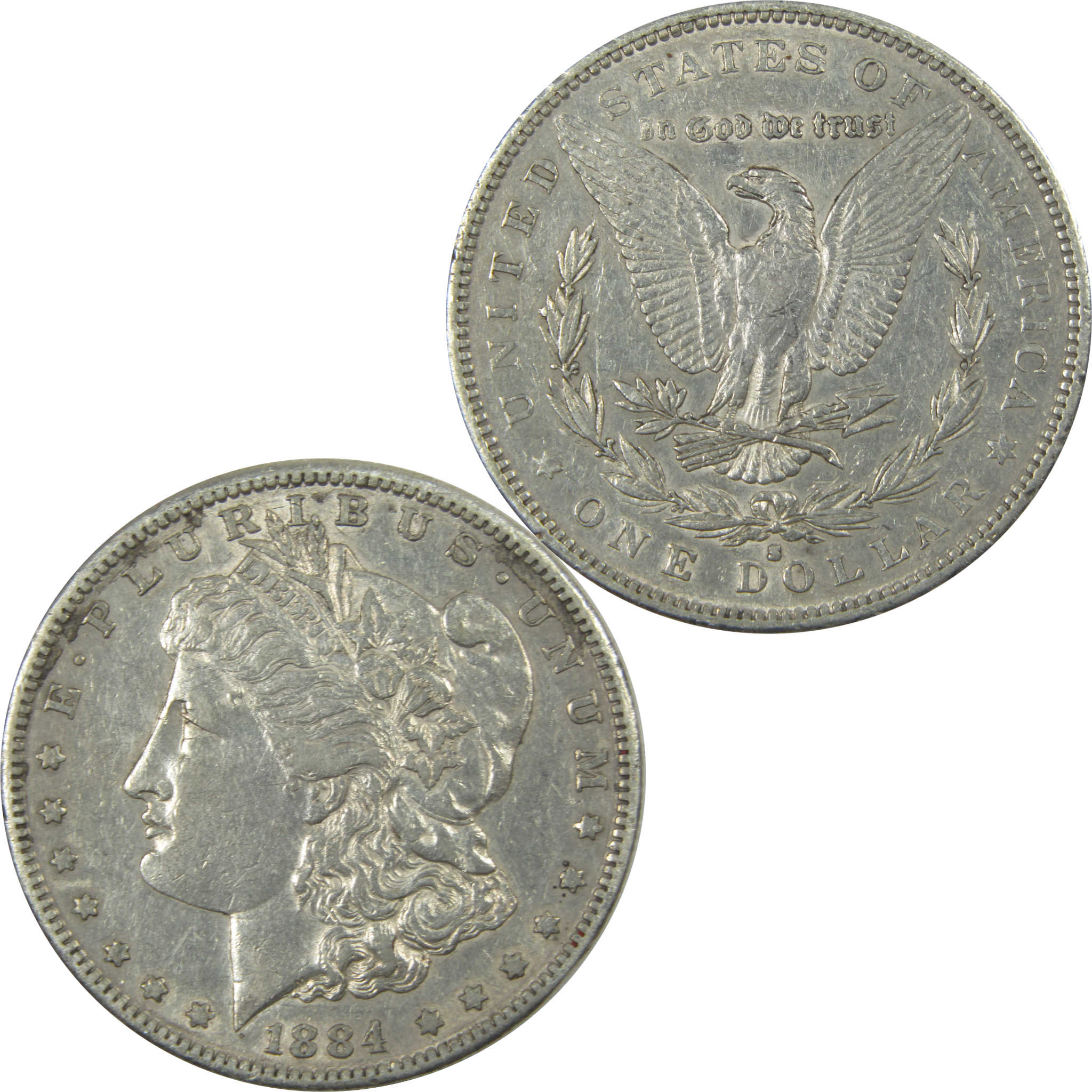 1884 S Morgan Dollar XF EF Extremely Fine Silver $1 Coin SKU:I15483 - Morgan coin - Morgan silver dollar - Morgan silver dollar for sale - Profile Coins &amp; Collectibles