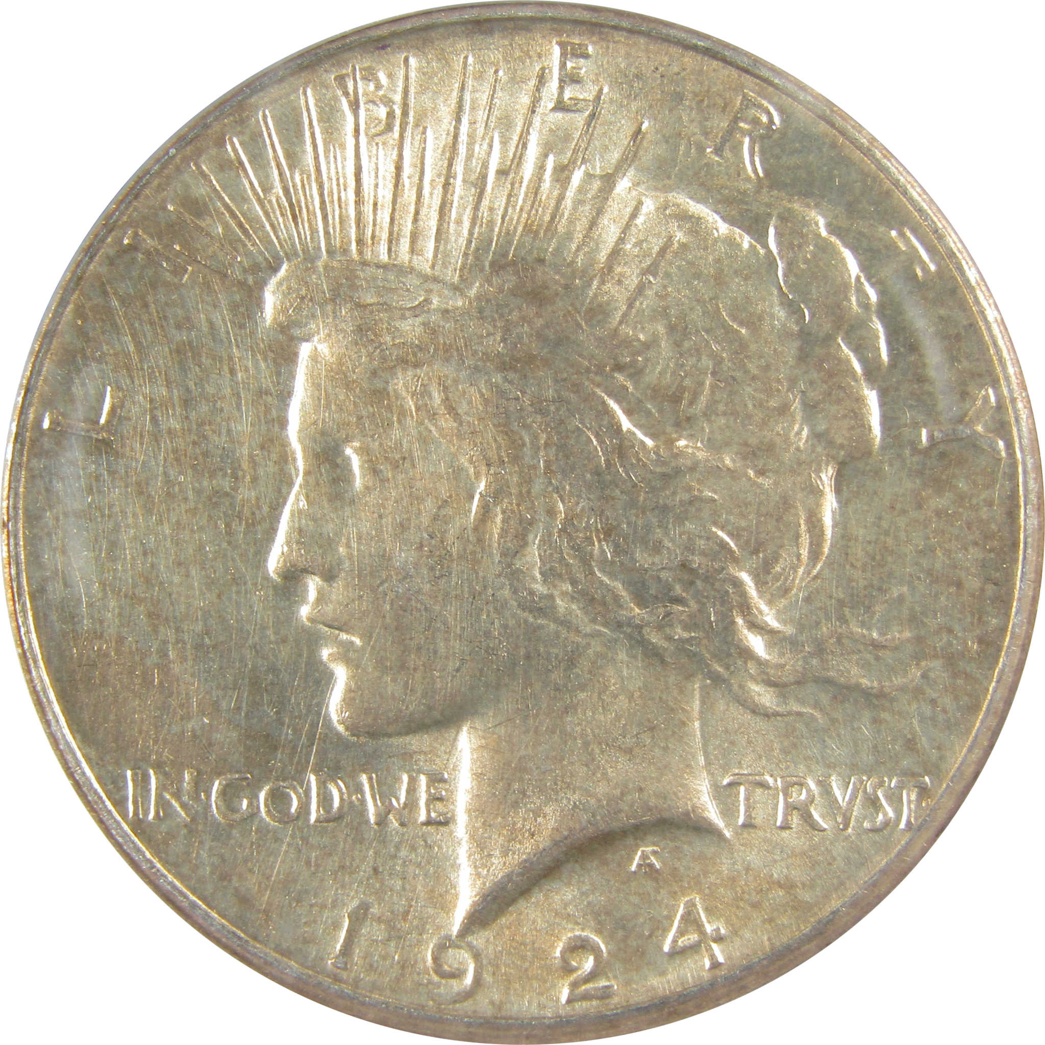 1924 S Peace Dollar MS 60 Details ANACS Silver Uncirculated SKU:I21411