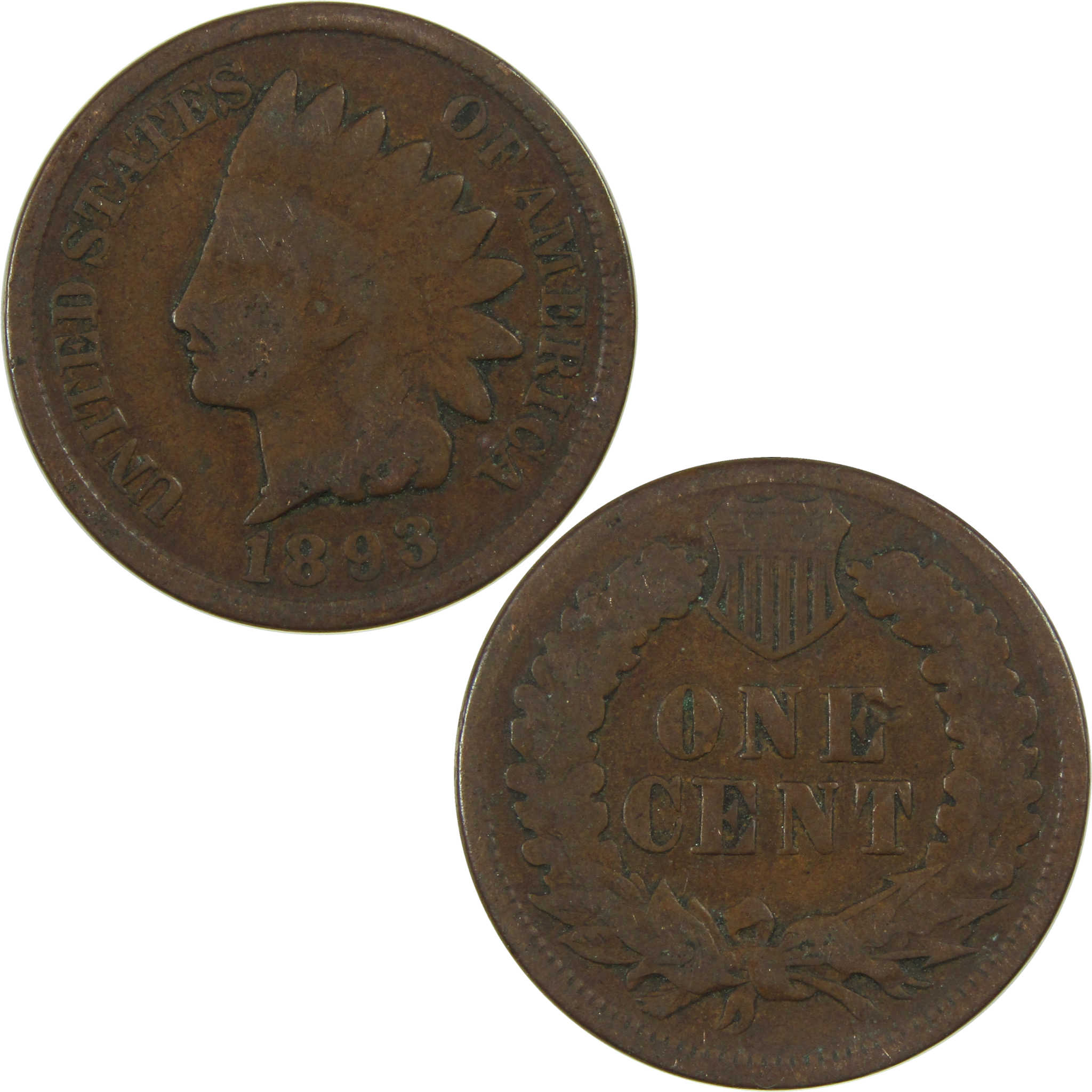 1893 Indian Head Cent G Good Penny 1c Coin SKU:I27040