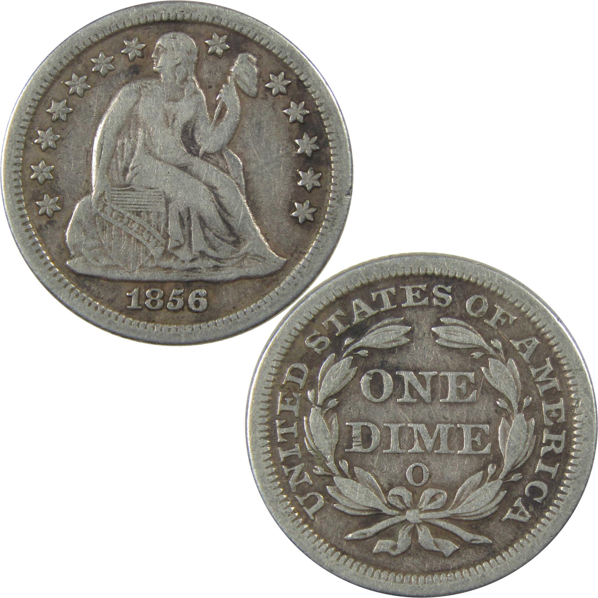 1856 O Seated Liberty Silver Dime VF Very Fine 10c Coin SKU:I24037