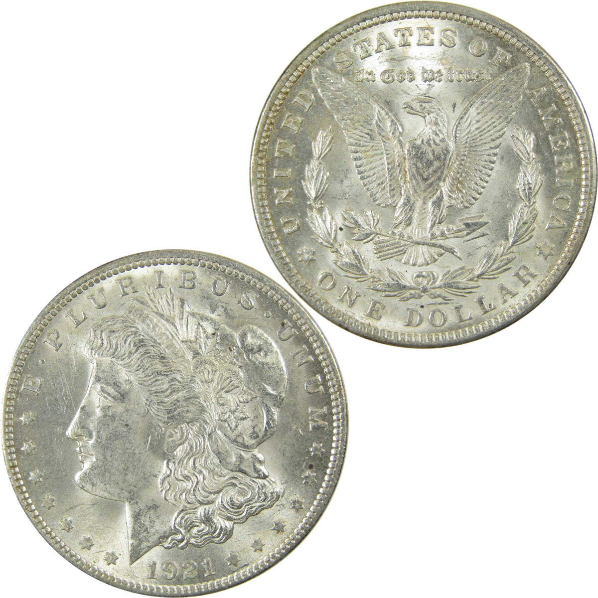 1921 Morgan Silver Dollar Uncirculated Mint State $1 Coin SKU:CP1782