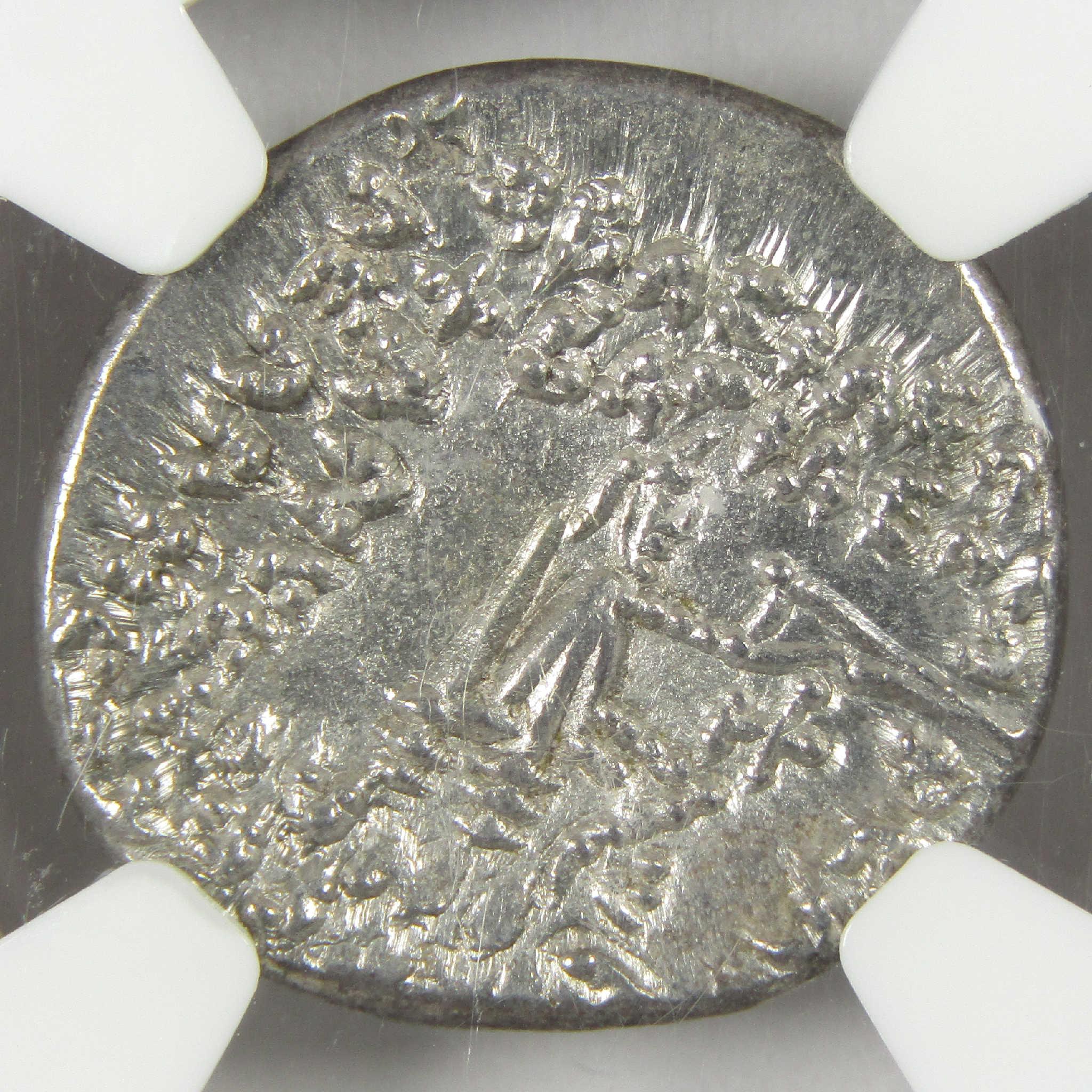 38-2 BC Phraates IV Parthian Kingdom Silver Drachm MS* NGC Ancient