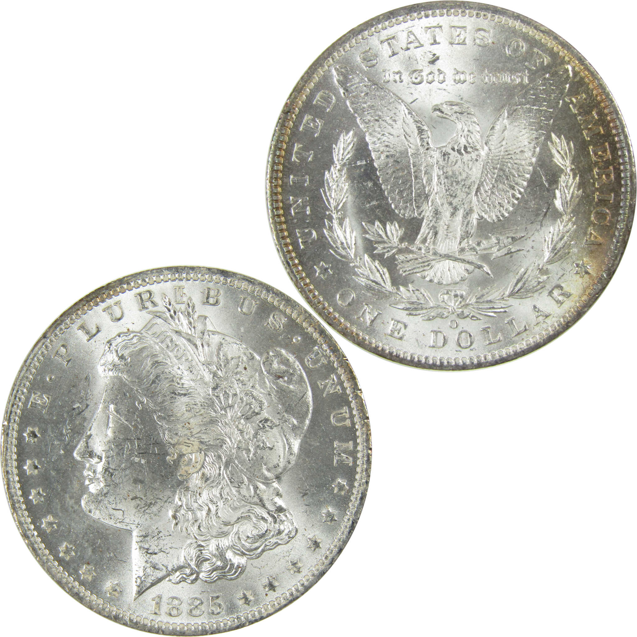 1885 O Morgan Silver Dollar Uncirculated $1 Coin Toned SKU:I27472
