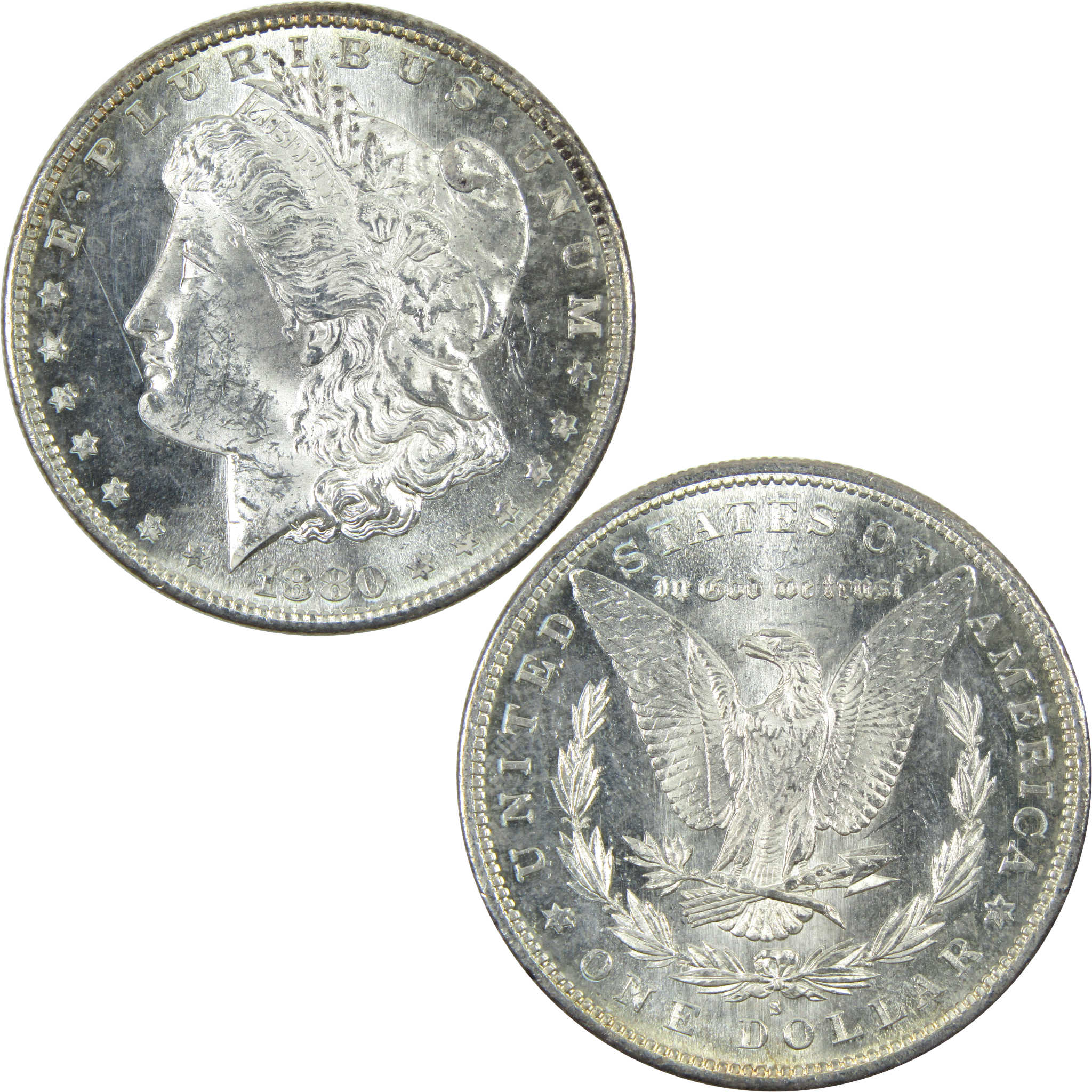 1880 S Morgan Dollar Uncirculated Silver $1 Coin SKU:I14553 - Morgan coin - Morgan silver dollar - Morgan silver dollar for sale - Profile Coins &amp; Collectibles