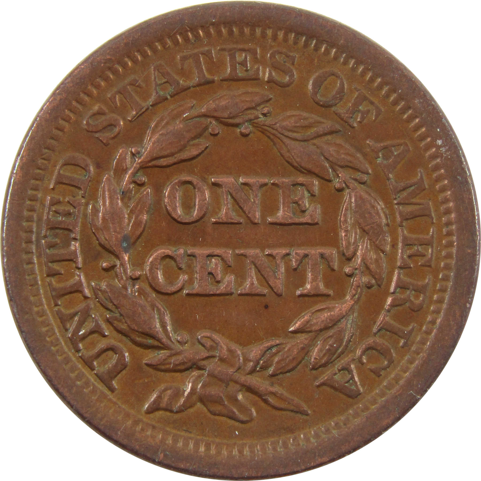 1854 Braided Hair Large Cent AU Copper Penny 1c Coin SKU:I10656