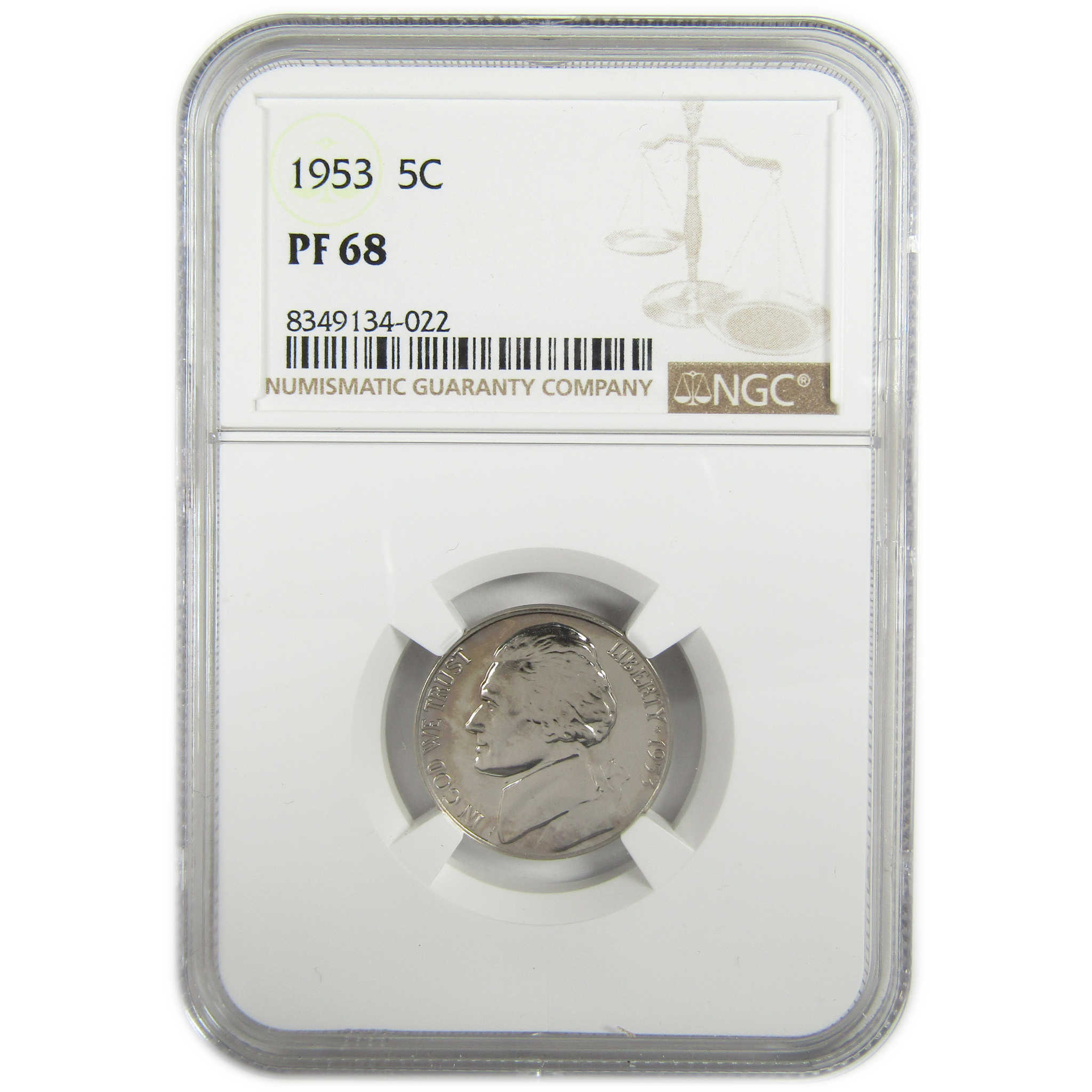 1953 Jefferson Nickel PF 68 NGC Proof 5c Coin Collectible SKU:I27359