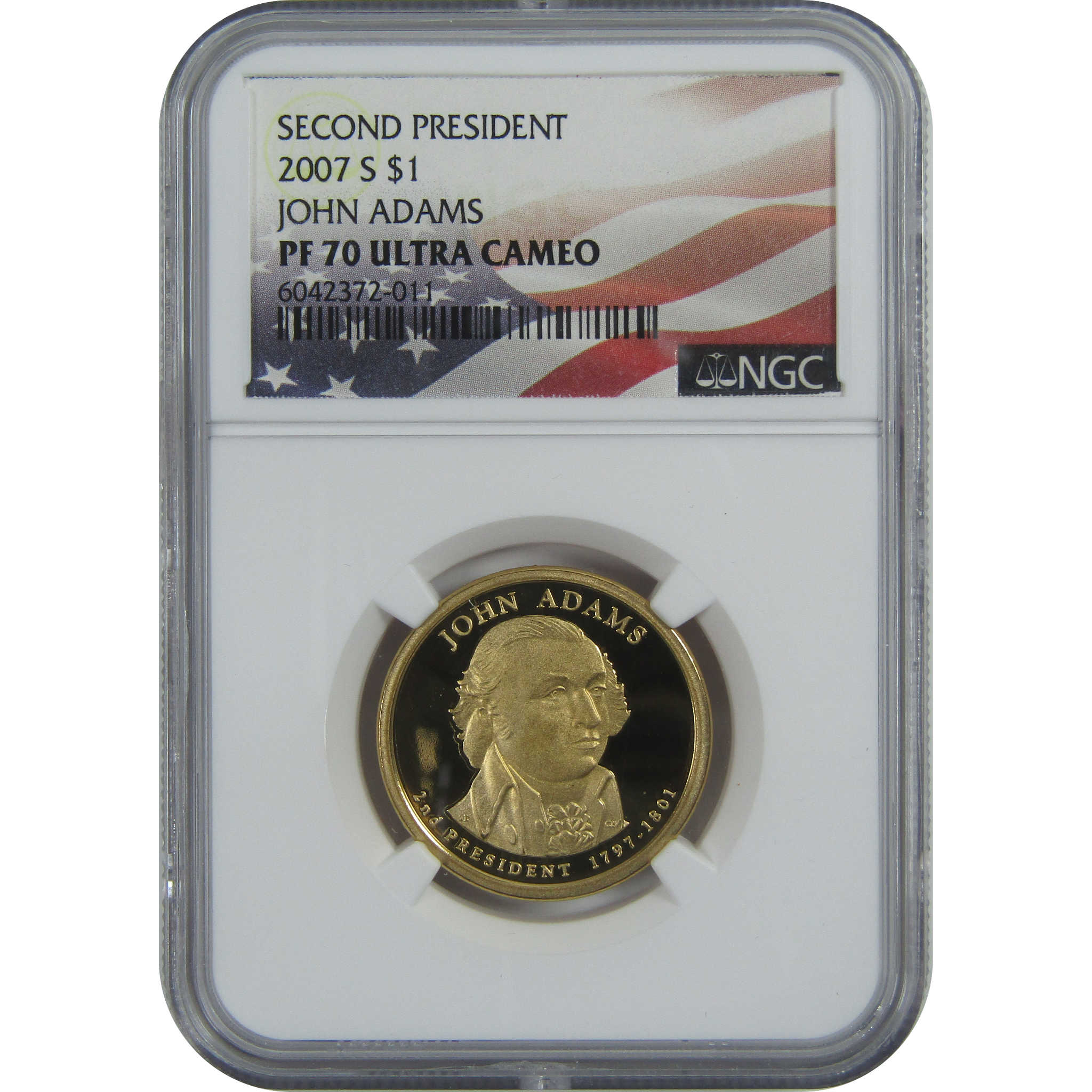 2007 S John Adams Presidential Dollar PF 70 UCAM NGC SKU:CPC9243