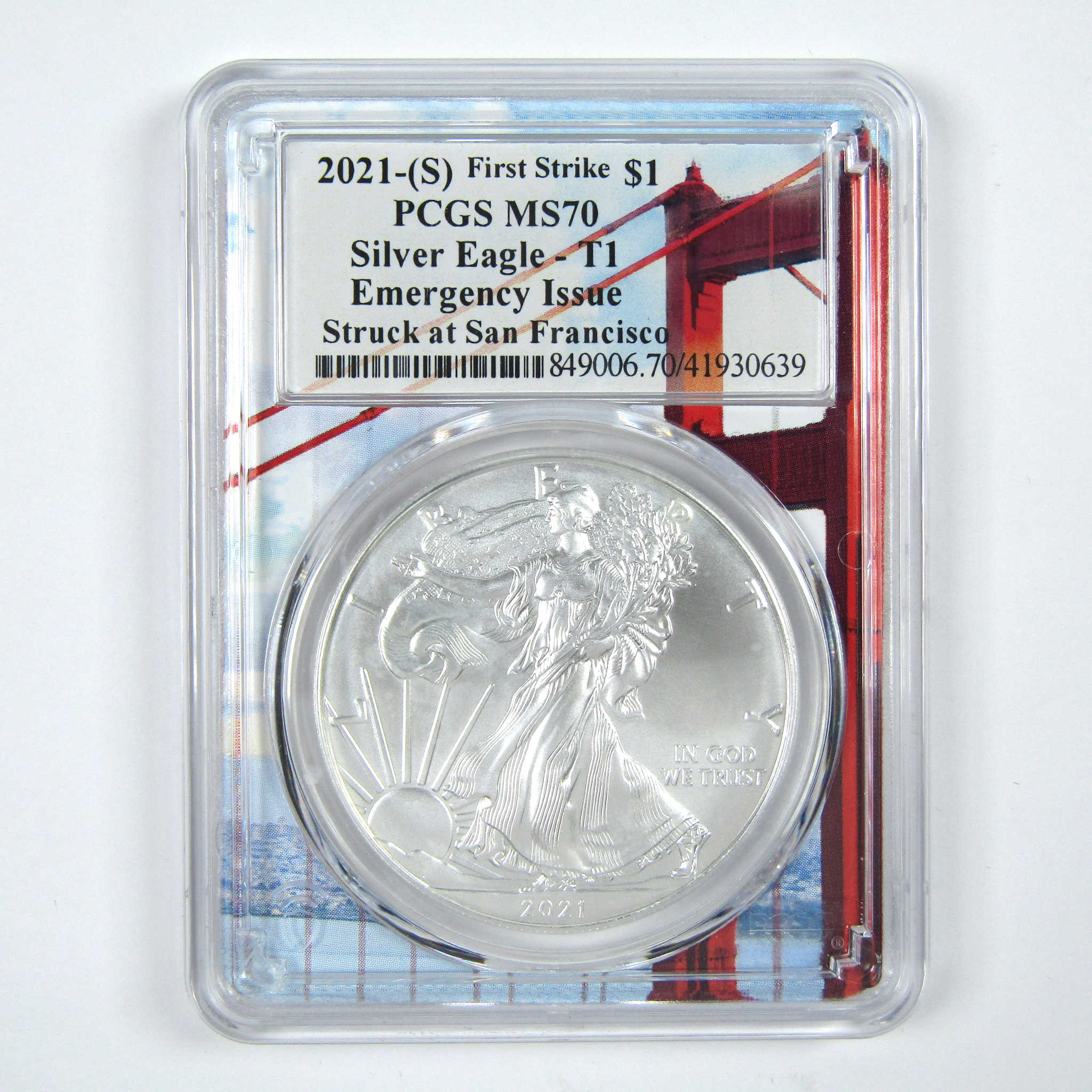 2021 (S) Type 1 American Silver Eagle MS 70 PCGS $1 SKU:CPC8051