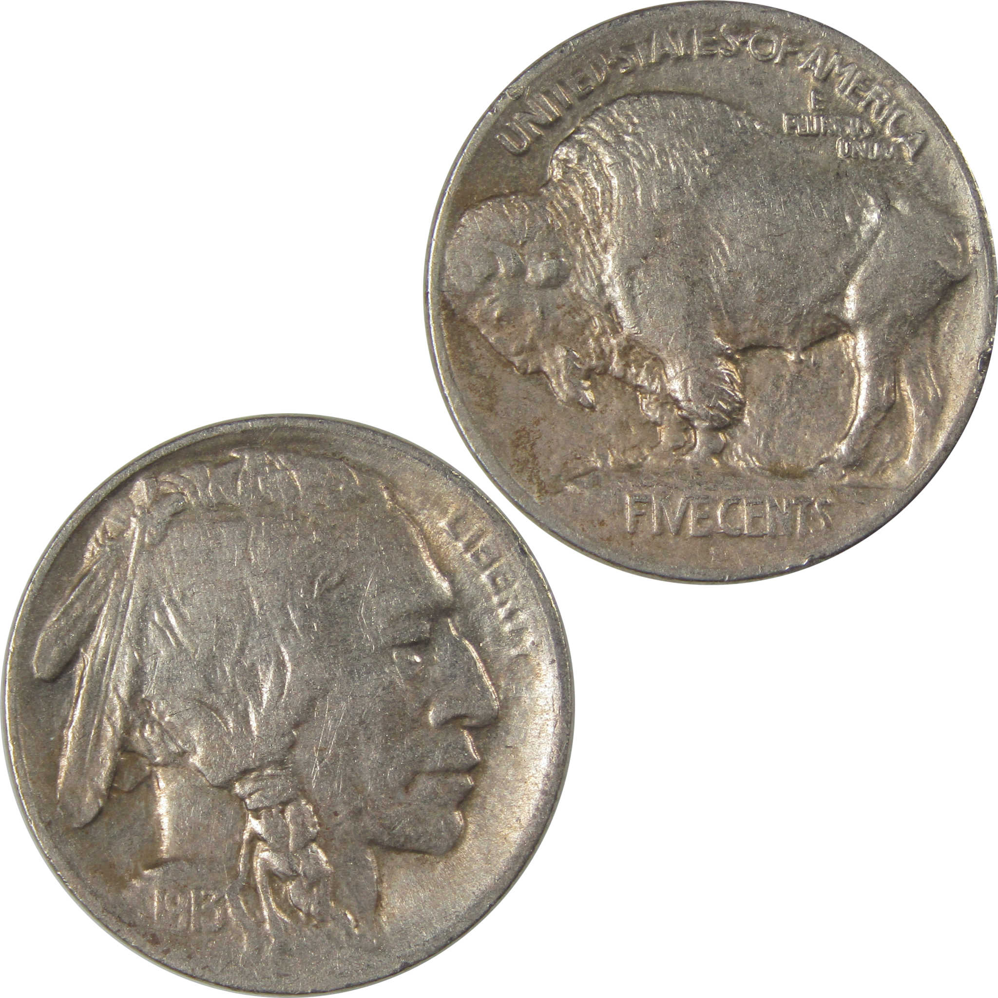 1913 S Type 1 Buffalo Nickel VF Very Fine Details 5c Coin SKU:I22879
