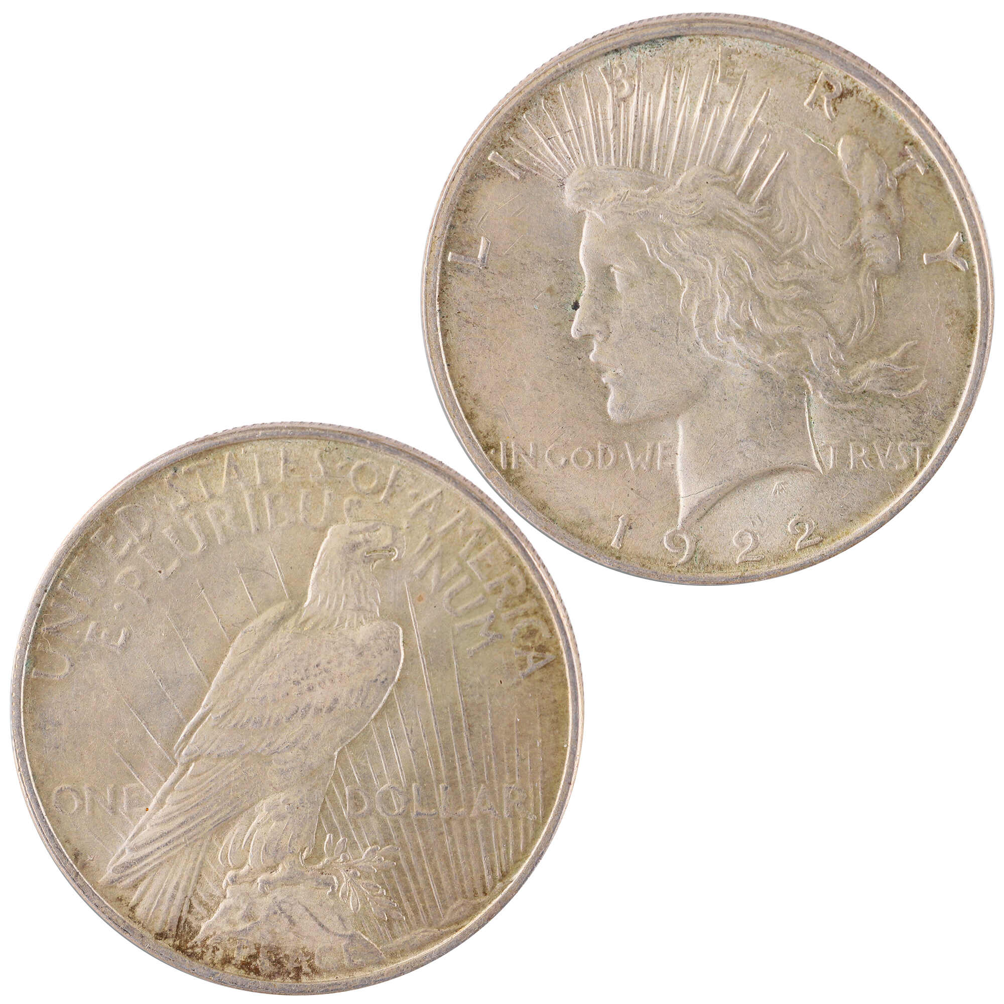 1922 D Peace Dollar AU About Uncirculated Silver $1 Coin SKU:I12076