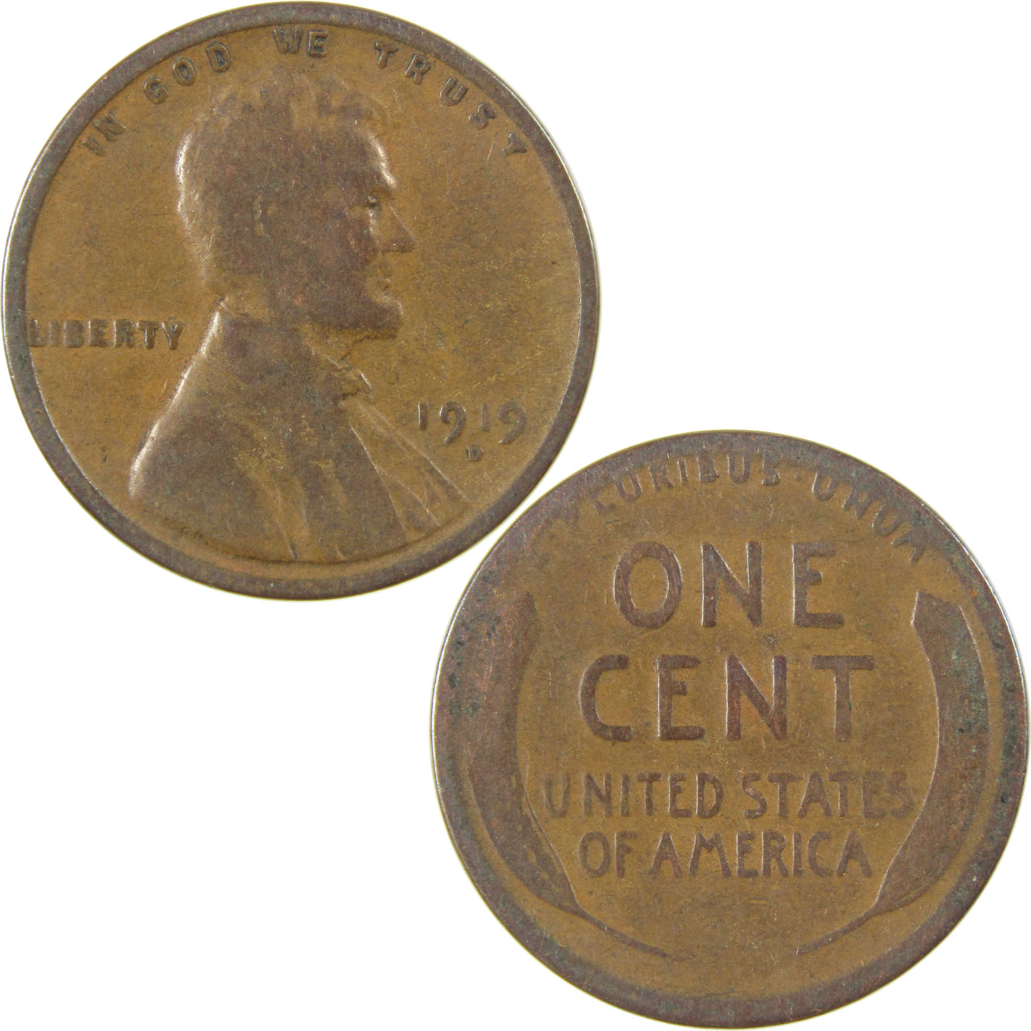 1919 D Lincoln Wheat Cent G Good Penny 1c Coin Collectible SKU:I27180