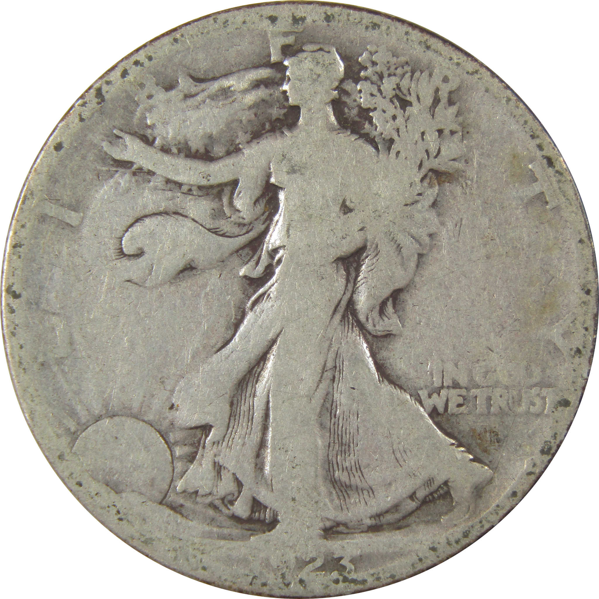 1923 S Liberty Walking Silver Half Dollar AG About Good SKU:I24126