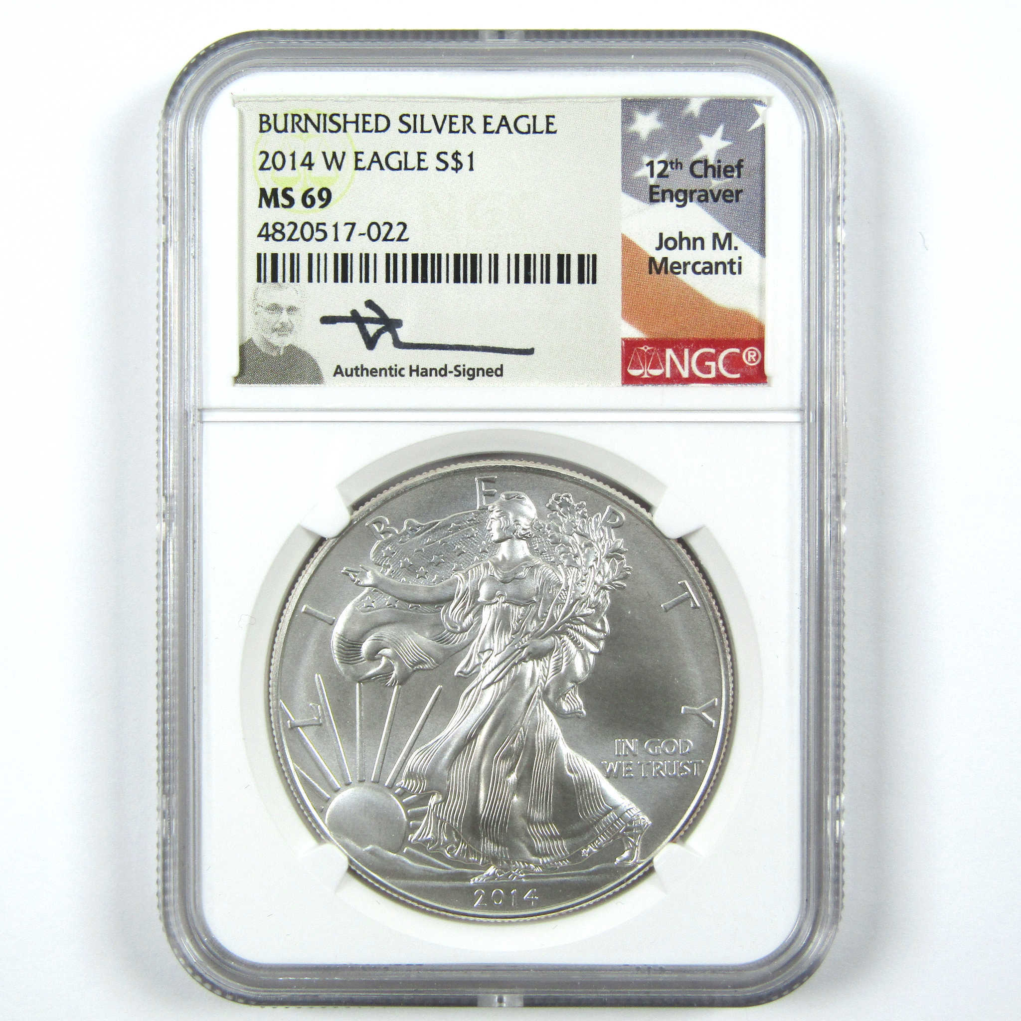 2014 W American Silver Eagle MS 69 NGC $1 Mercanti SKU:CPC7107