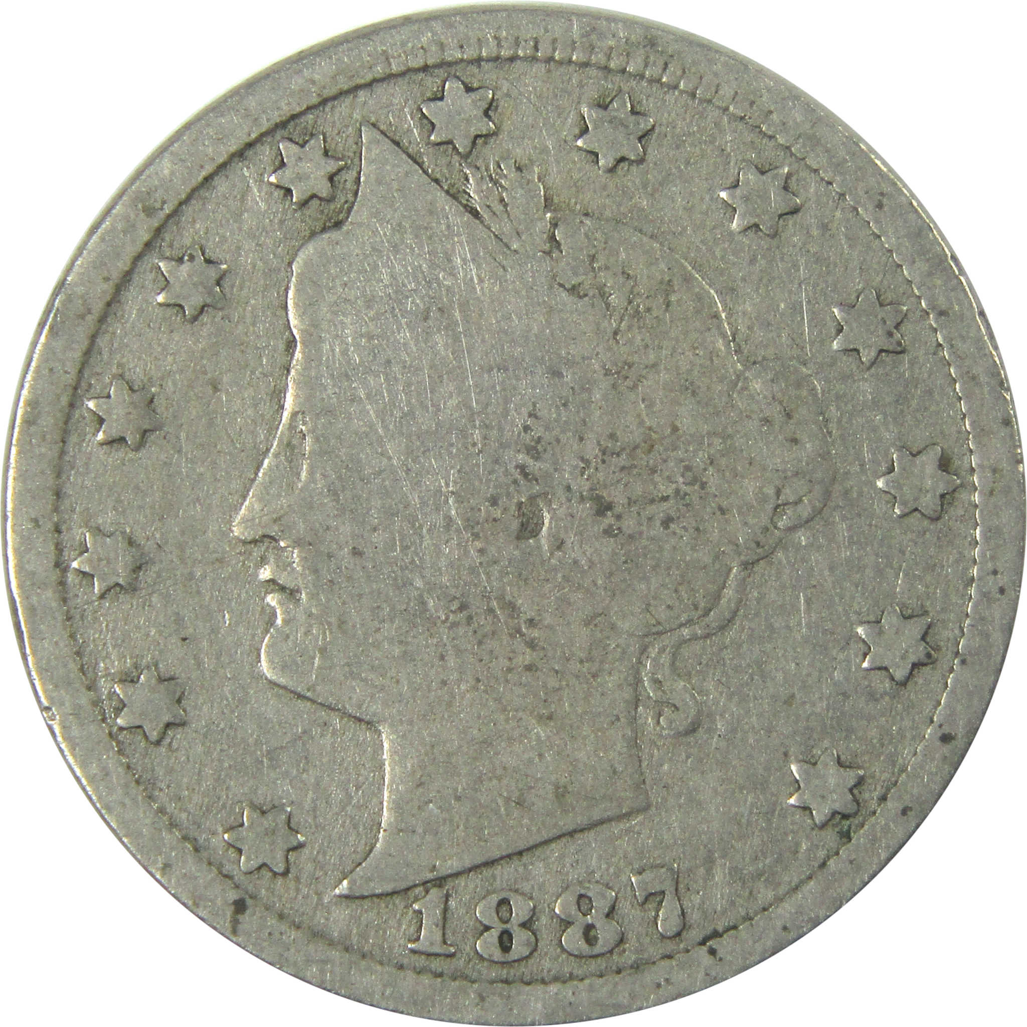 1887 Liberty Head V Nickel AG About Good 5c Coin SKU:I16490