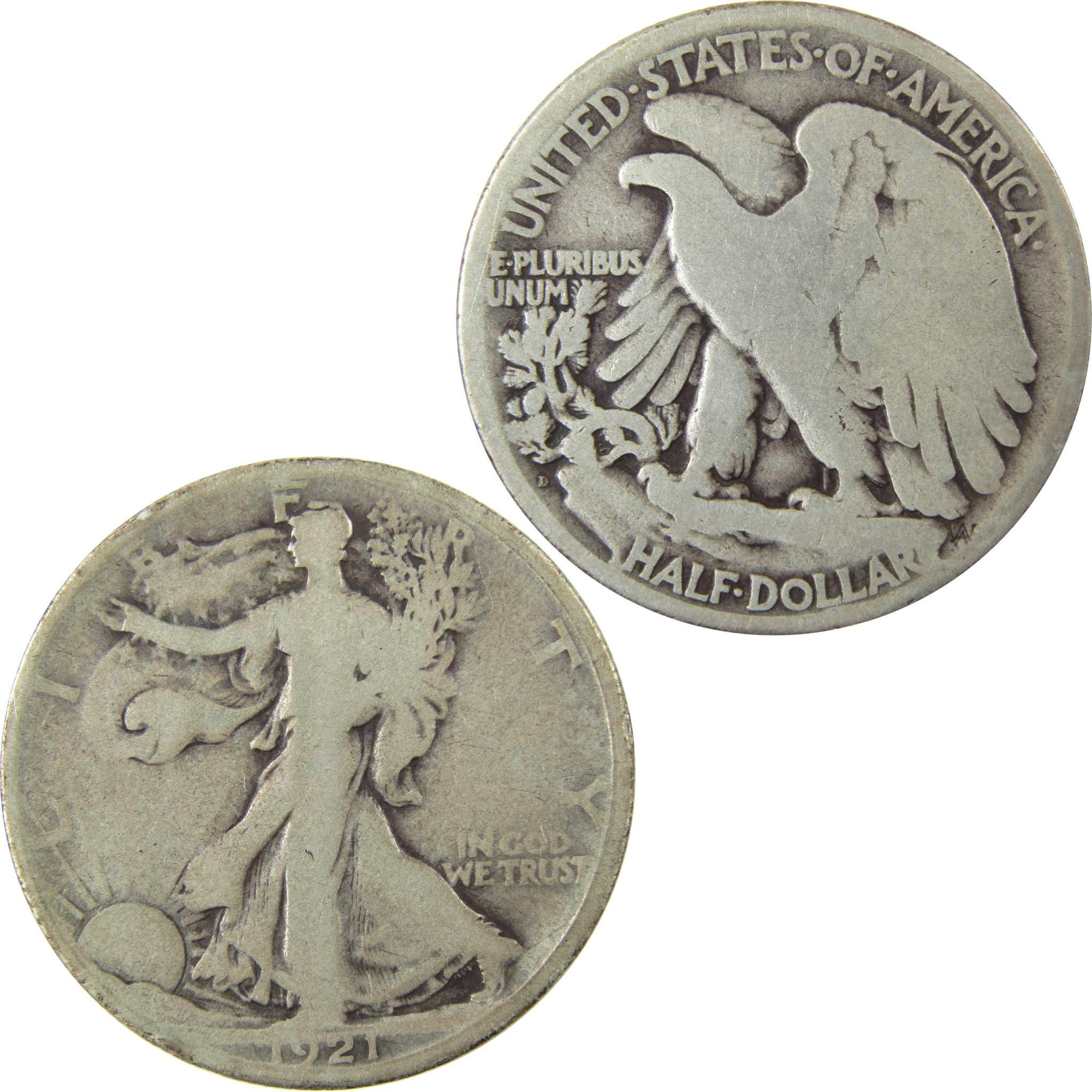 1921 D Liberty Walking Silver Half Dollar VG Very Good SKU:CP1429