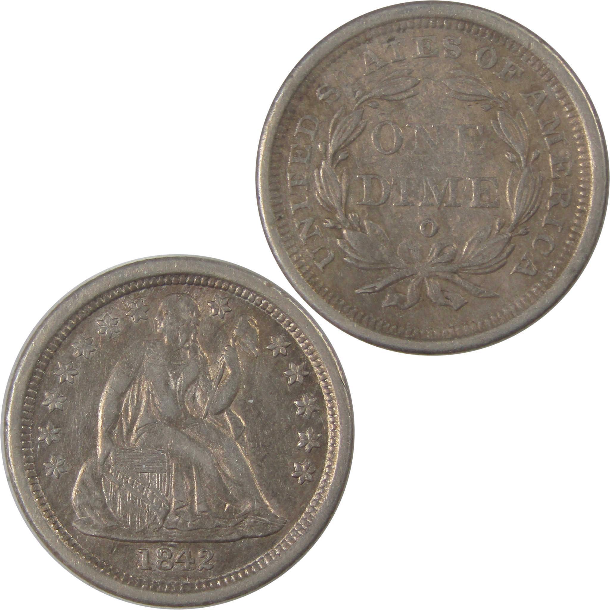 1842 O Seated Liberty Dime XF/AU Silver 10c Coin SKU:I18005