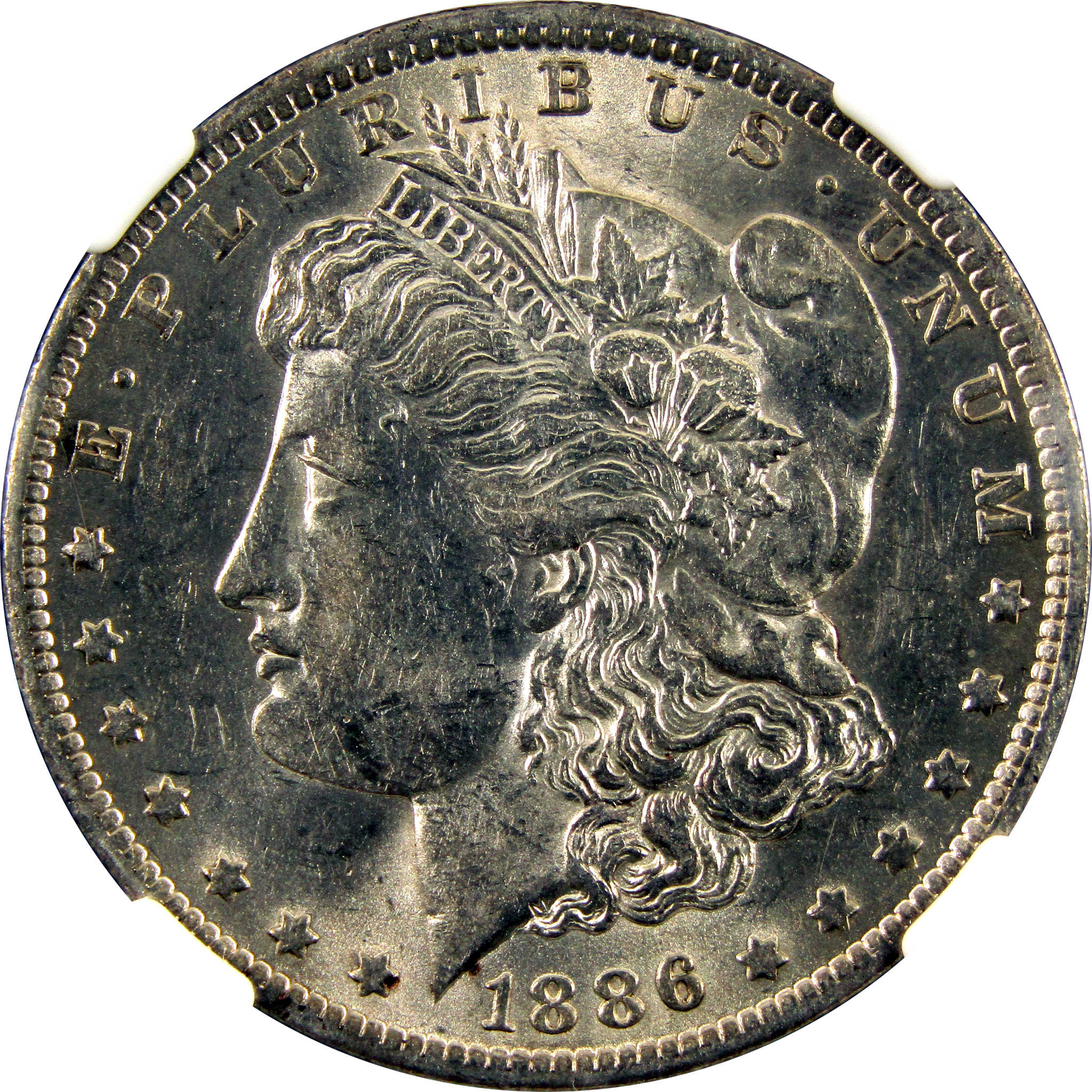 1886 O Morgan Dollar AU 58 NGC 90% Silver $1 Coin SKU:I10675 - Morgan coin - Morgan silver dollar - Morgan silver dollar for sale - Profile Coins &amp; Collectibles