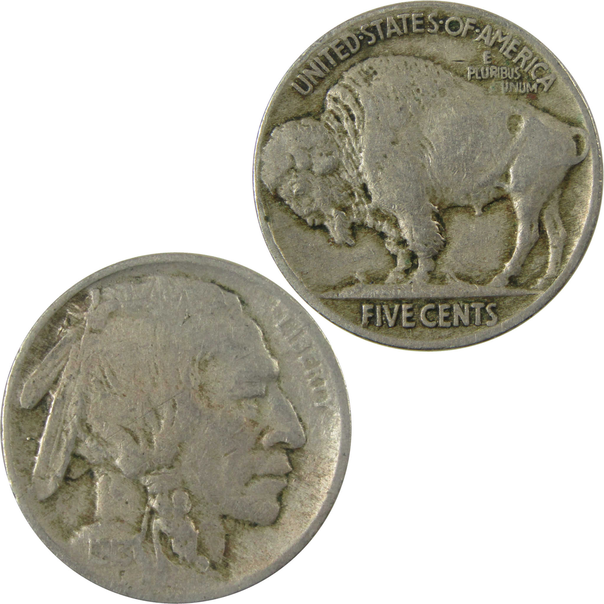1913 Type 2 Indian Head Buffalo Nickel F Fine 5c Coin SKU:I28125