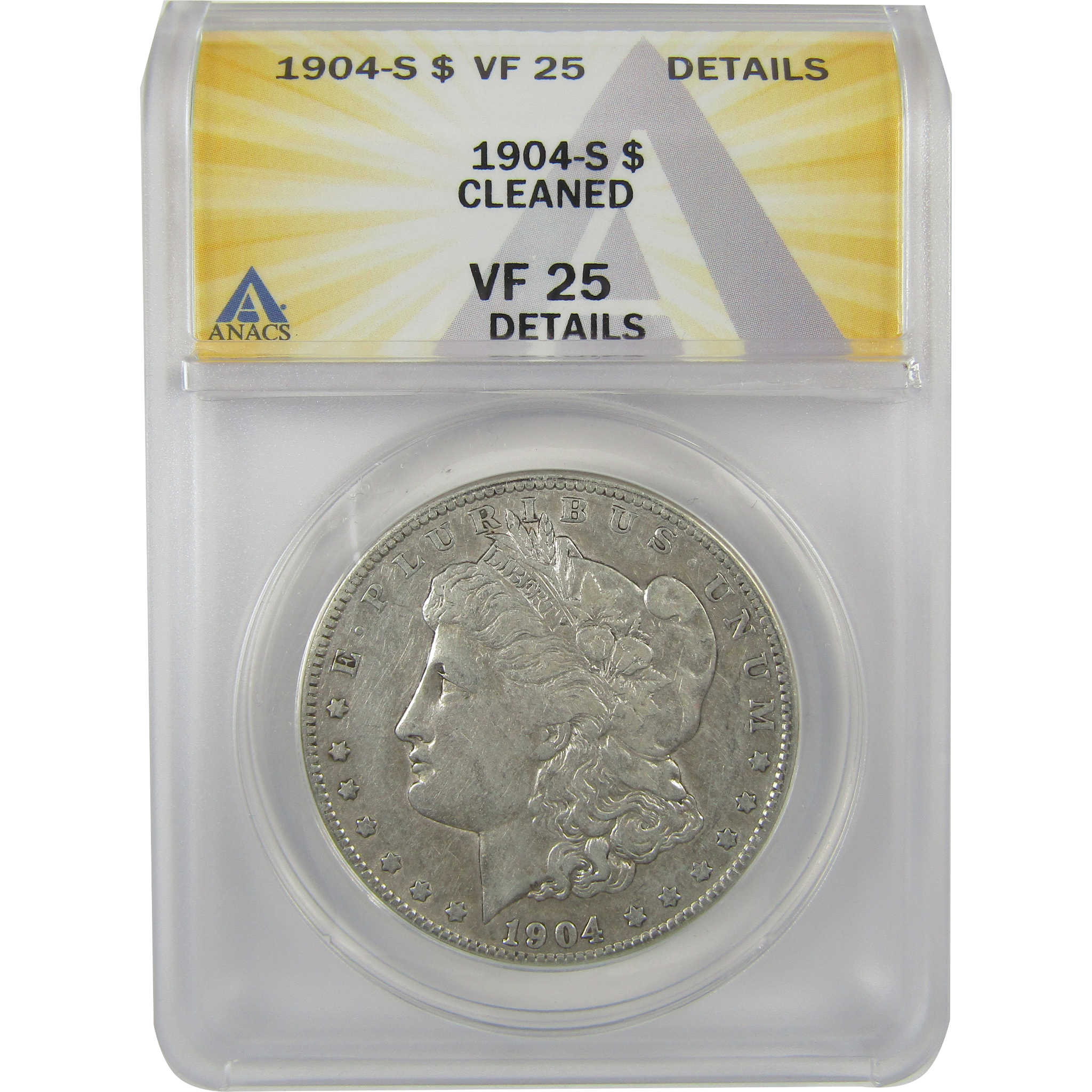 1904 S Morgan Dollar VF 25 Details ANACS Silver $1 Coin SKU:I21129 - Morgan coin - Morgan silver dollar - Morgan silver dollar for sale - Profile Coins &amp; Collectibles