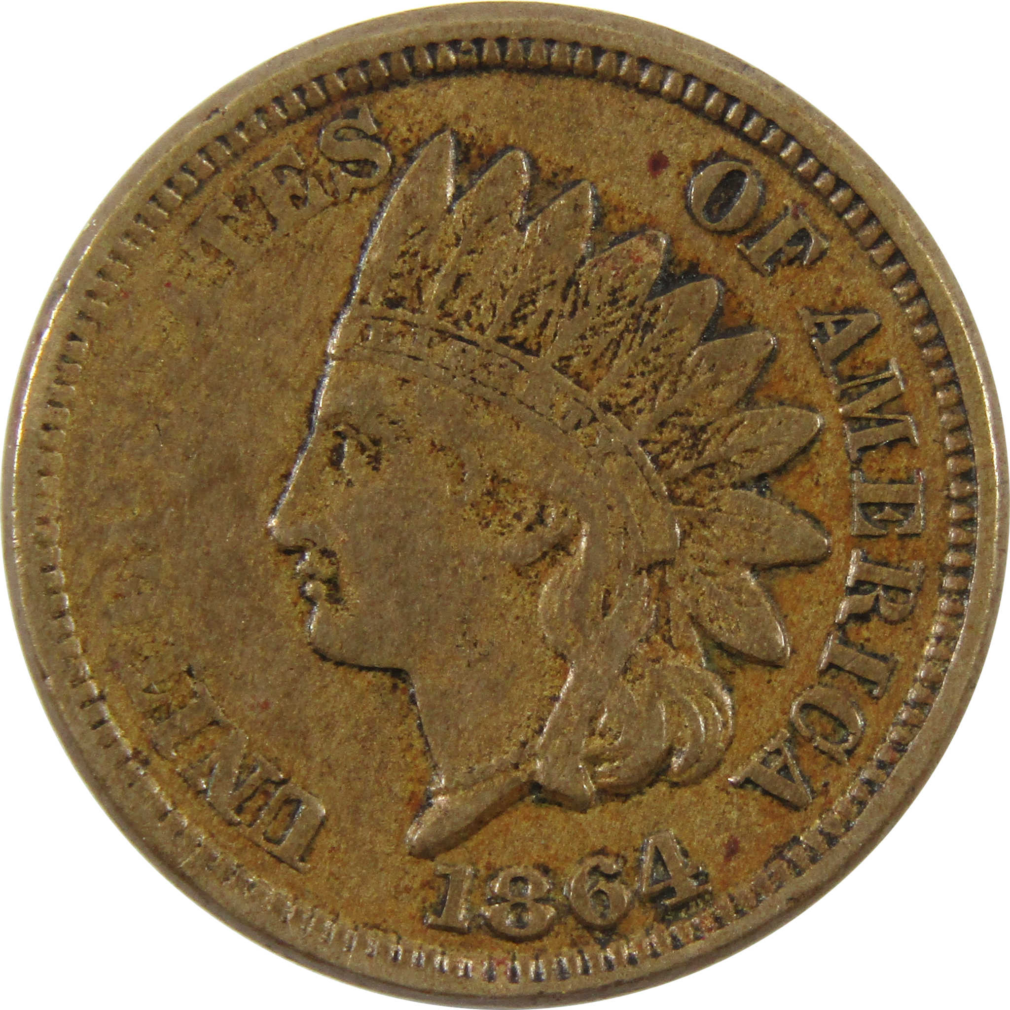 1864 Indian Head Cent VF Very Fine Penny 1c Coin SKU:I10682